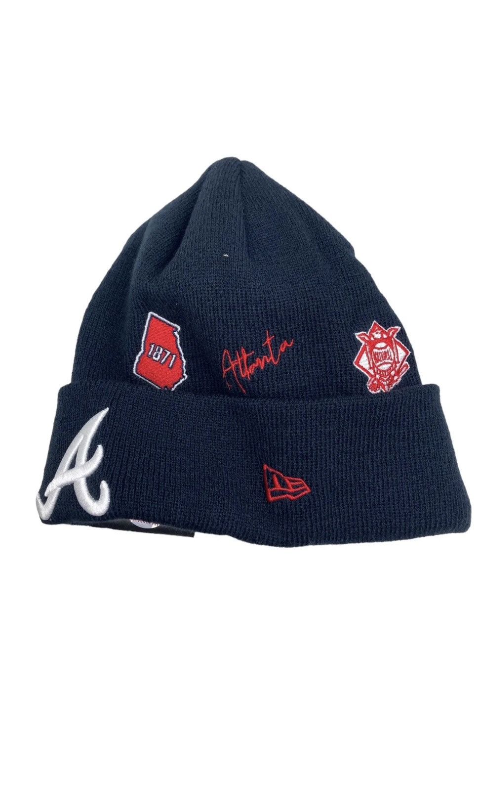 MLB × New Era New Era Braves MLB Cuffed Knit Beanie Size ONE SIZE - 2 Thumbnail