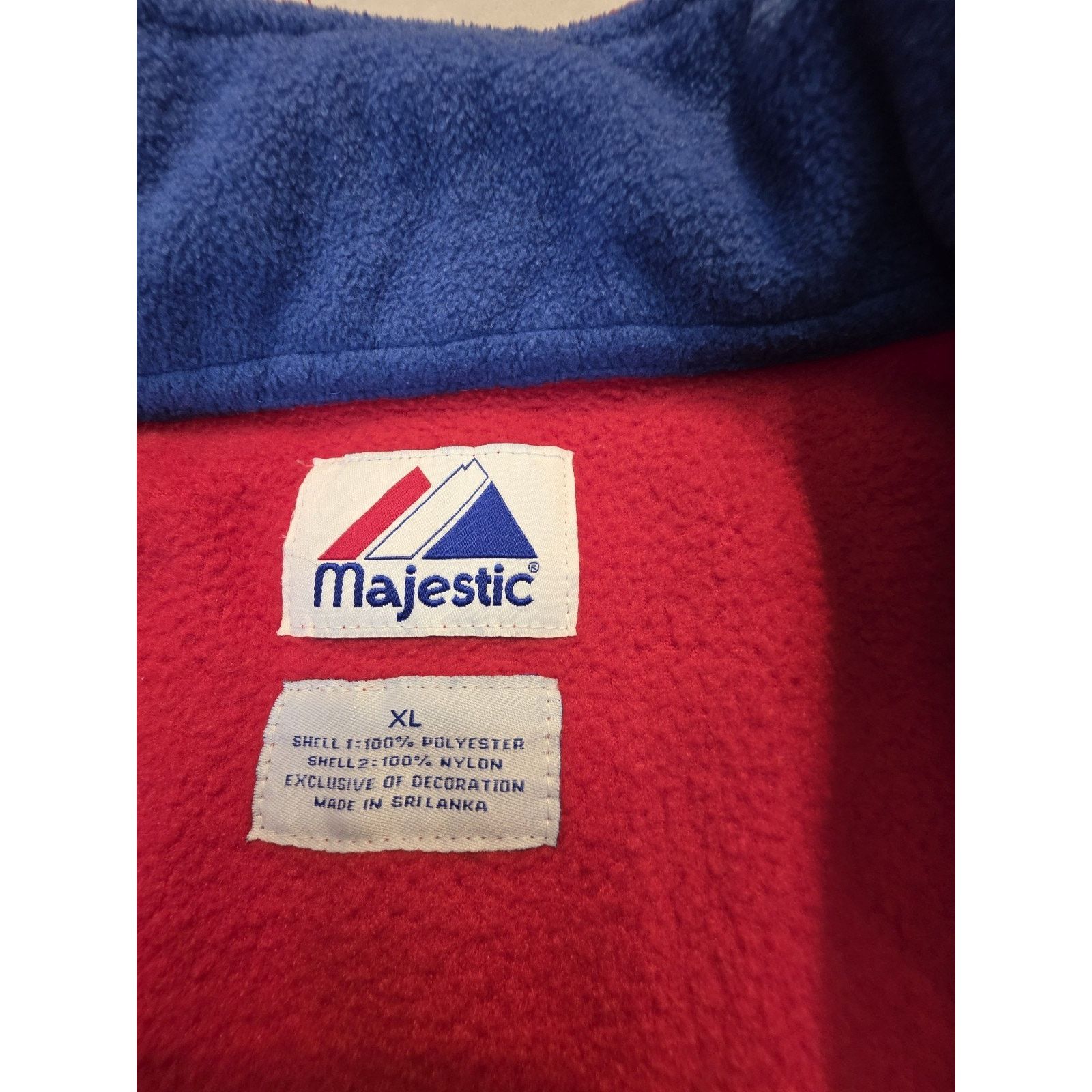 Majestic Kansas Jayhawks fleece jacket is a Majestic brand product Size US XL / EU 56 / 4 - 5 Thumbnail