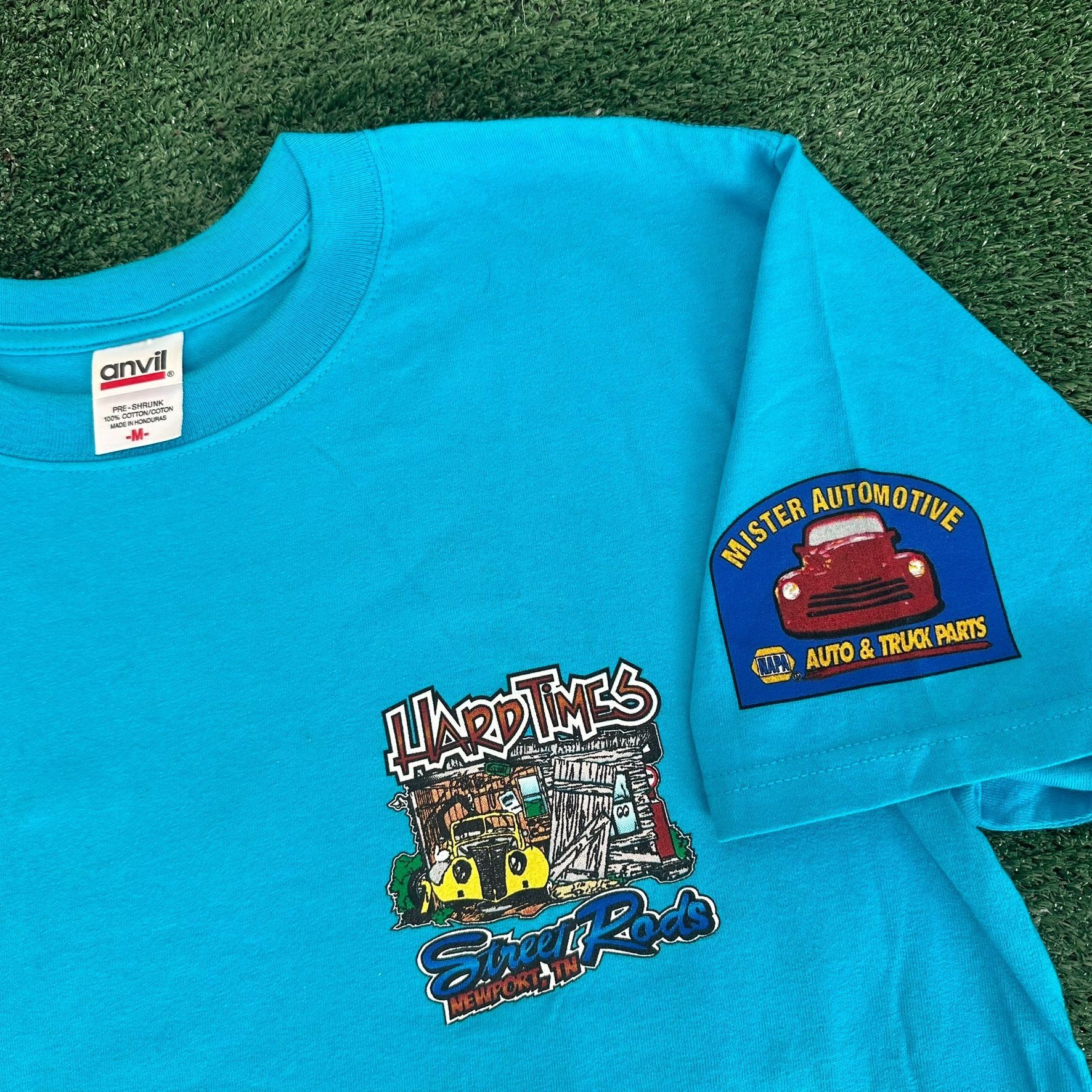 Anvil Vintage Y2K Moonshine Rod Run Car Show T-Shirt Blue M Retro Size US M / EU 48-50 / 2 - 6 Thumbnail