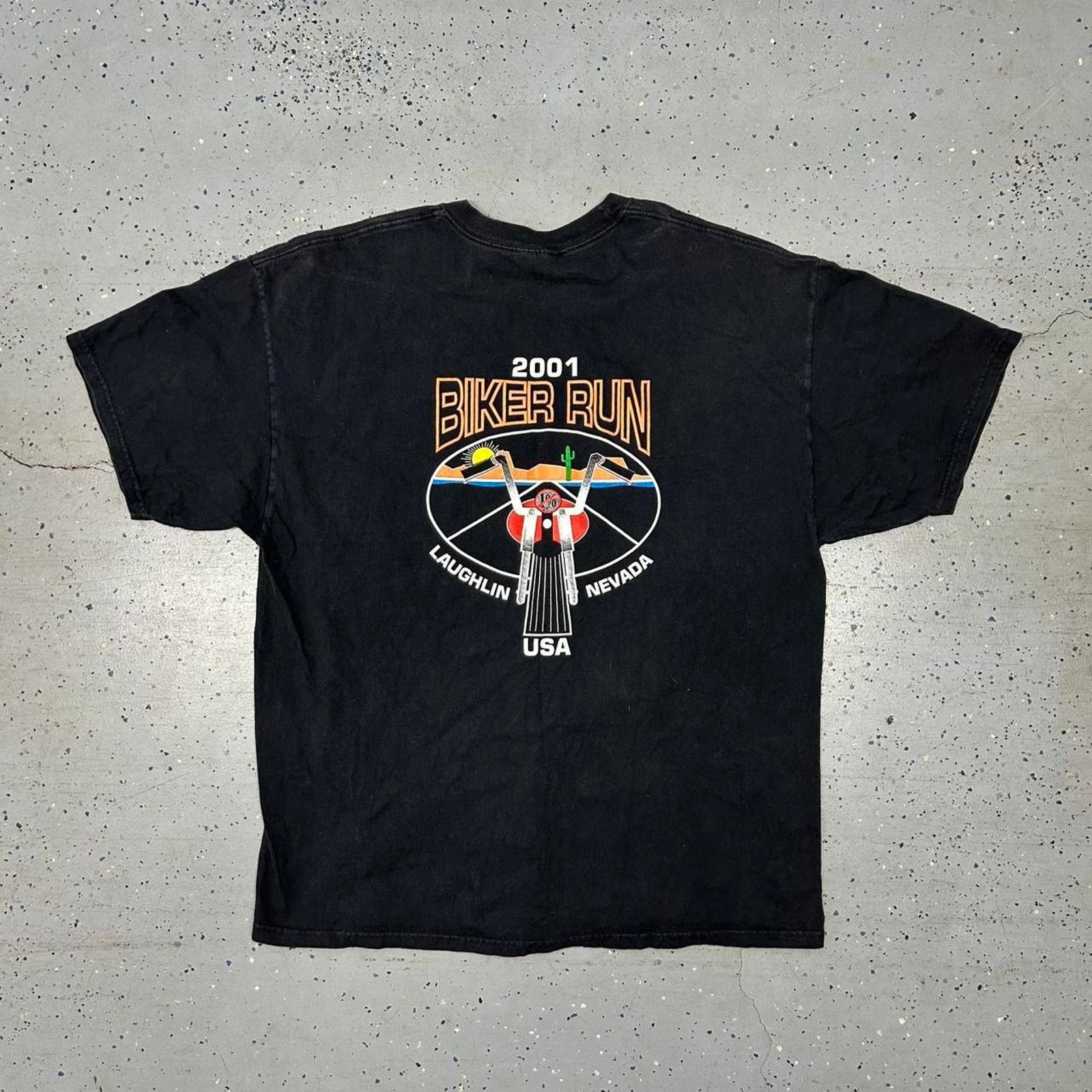 Hanes 2001 Biker Run Nevada Laughlin black cotton T-shirt Size US XXL / EU 58 / 5 - 1 Thumbnail