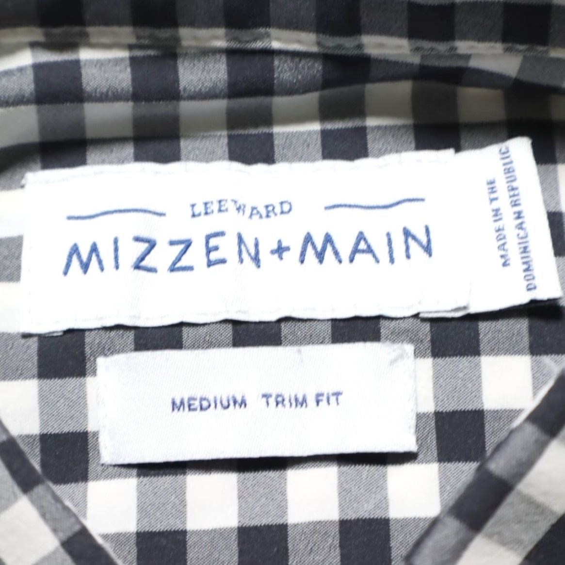Mizzen+Main Mizzen + Main Leeward Trim Black Men's M Shirt Button Up Check Long Sleeve Slim Fit Size US M / EU 48-50 / 2 - 5 Thumbnail