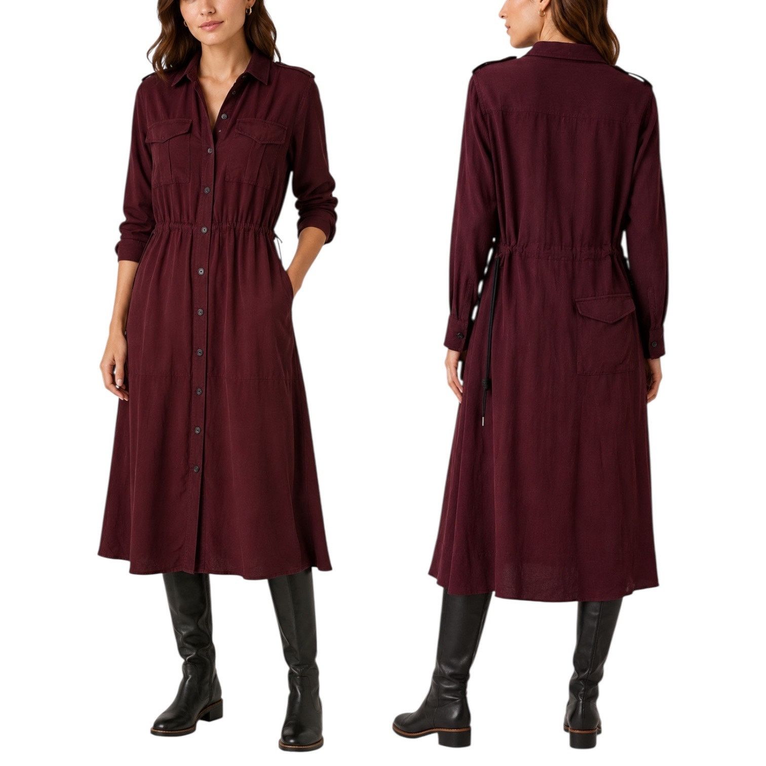 Rag & Bone Rag & Bone Oasis Button Down Shirt Dress Deep Red Size XXS Size XXS / US 00 / IT 34 - 2 Thumbnail
