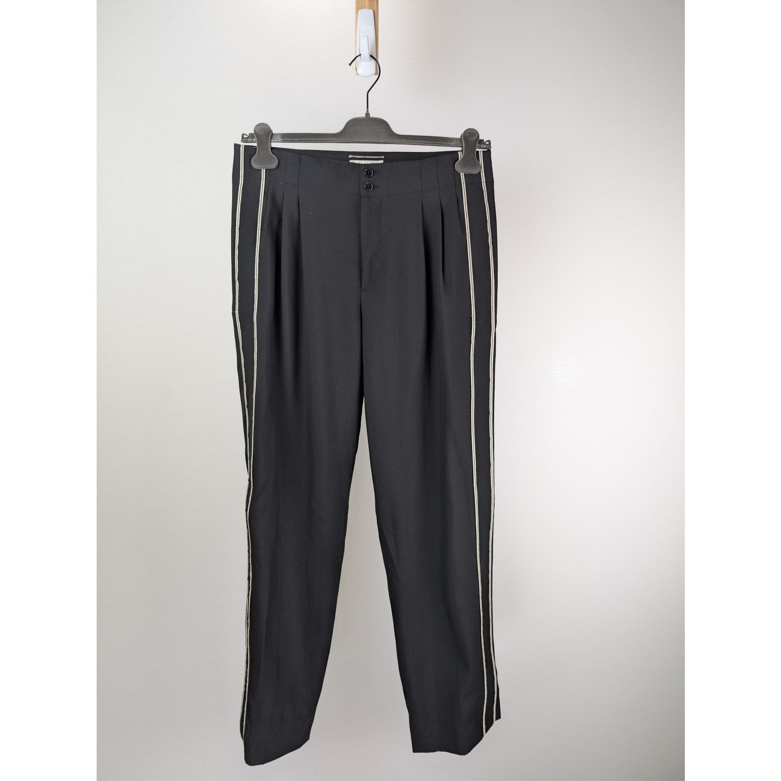 Saint Laurent Paris o1rshd1 CC20 Slacks Pants in Black Size US 32 / EU 48 - 1 Thumbnail