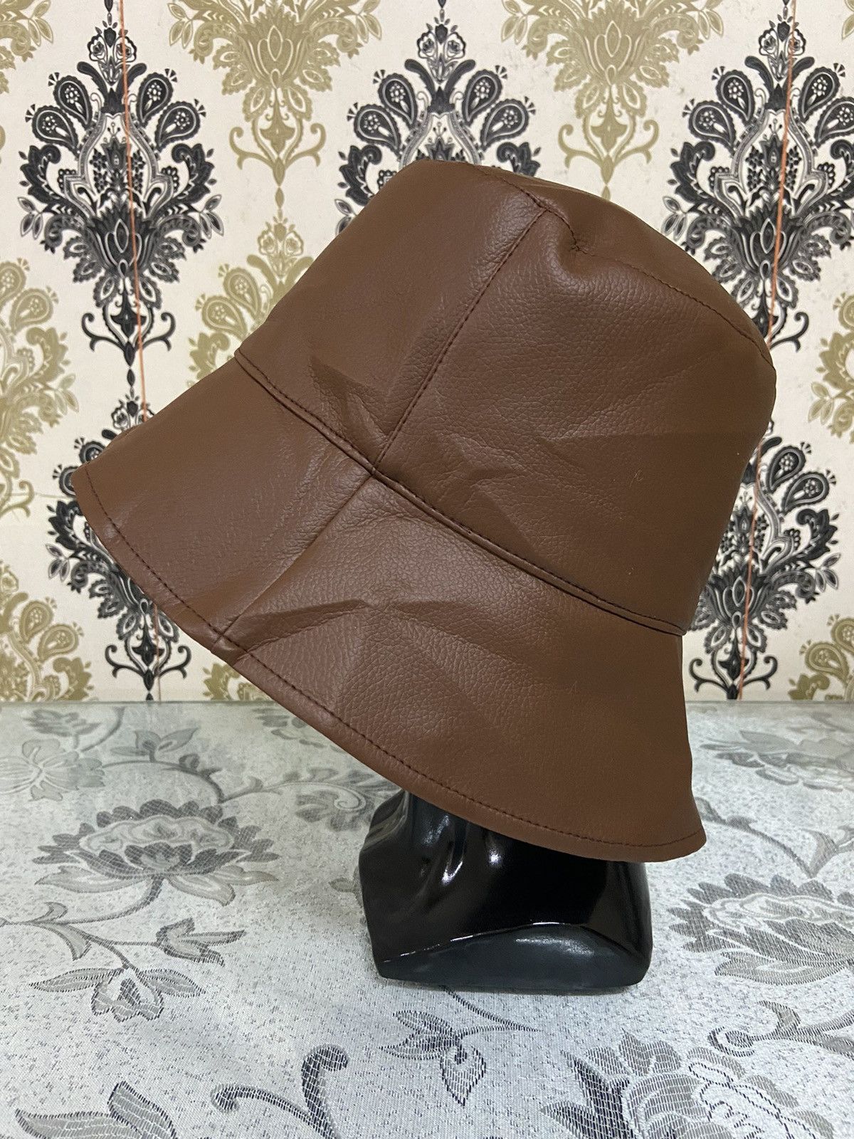 Japanese Brand Leather Bucket Hat Size ONE SIZE - 3 Thumbnail
