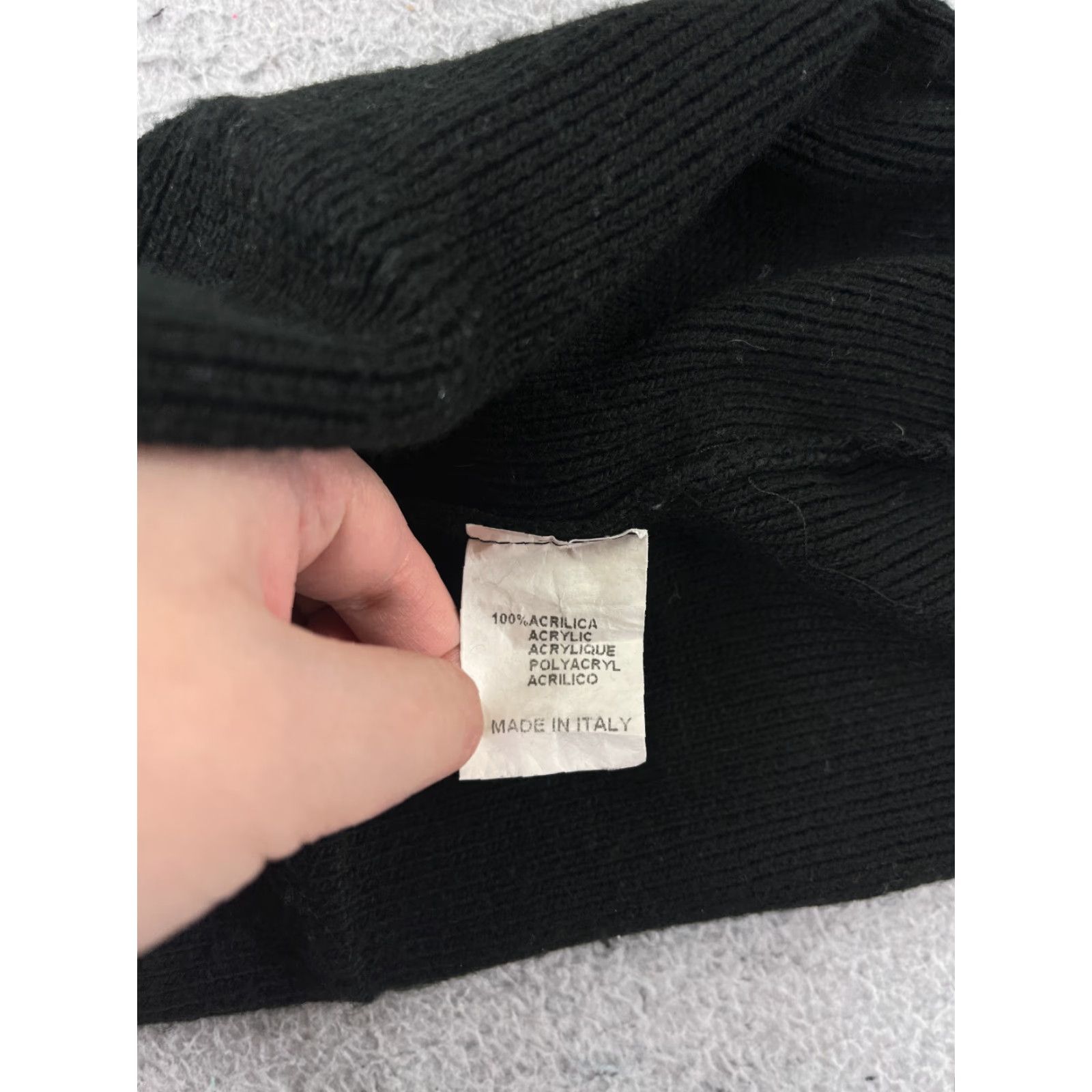 Vintage Pyramid Beanie Toque Adult One Size Black Knit Acrylic Made Italy Size ONE SIZE - 6 Thumbnail