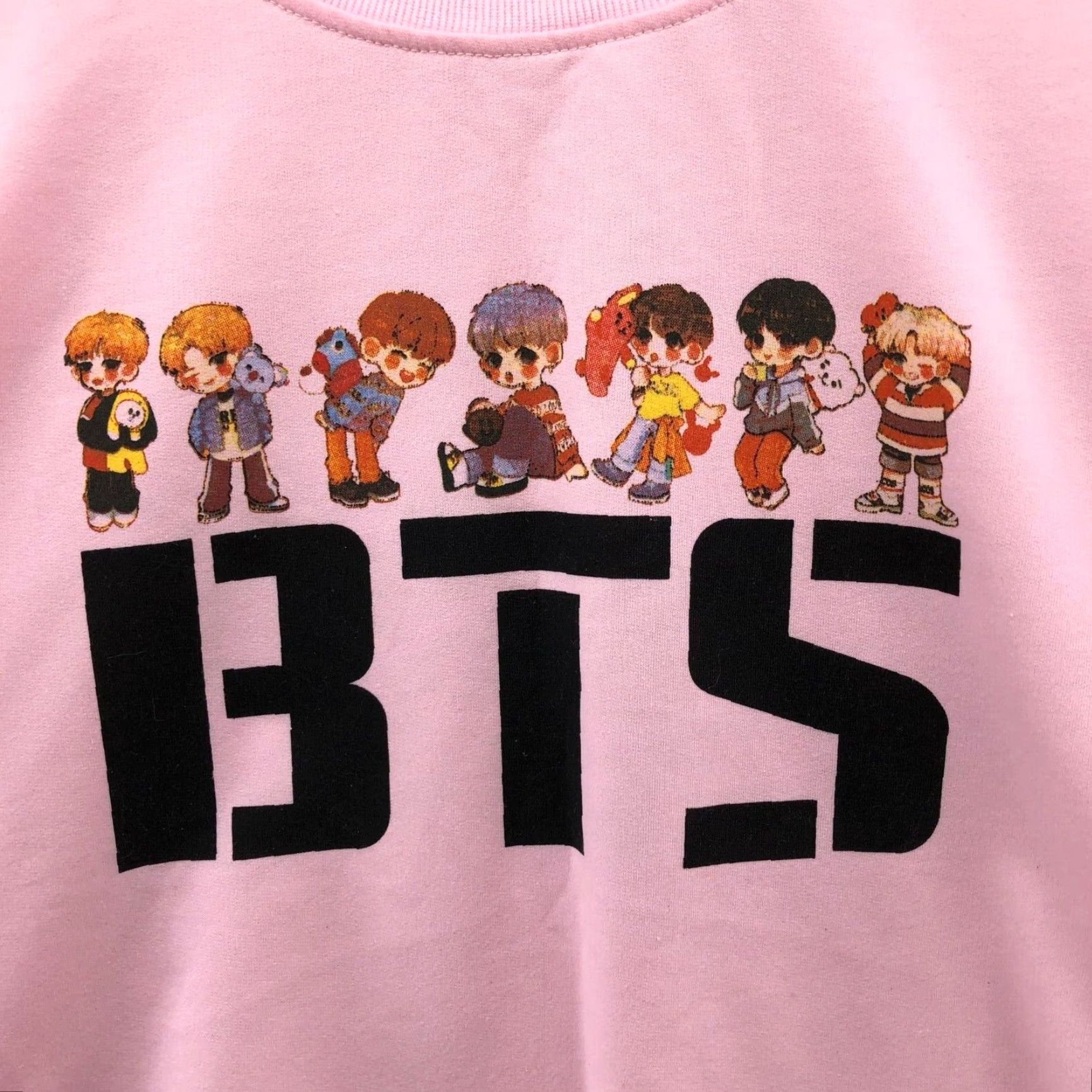 Pinko BTS K-Pop Sweatshirt Size Medium M Pink Graphic Lightweight Pullover Crewneck Size M / US 6-8 / IT 42-44 - 5 Thumbnail