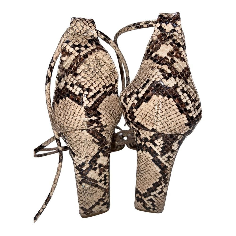 Designer SIMMI l Kaylee Snakeskin & Clear Toe Loop Heels 7 Size US 7 / IT 37 - 5 Thumbnail