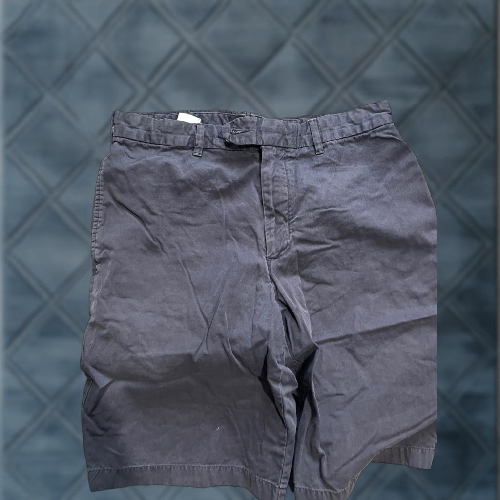 Lands' End Lands End Flat Front Chino Shorts Mens 32 Inseam 9" Navy 100% Cotton Pockets Belt Loops Twill Regular Rise Mid 10-12" Casual Size US 32 / EU 48 - 1 Thumbnail