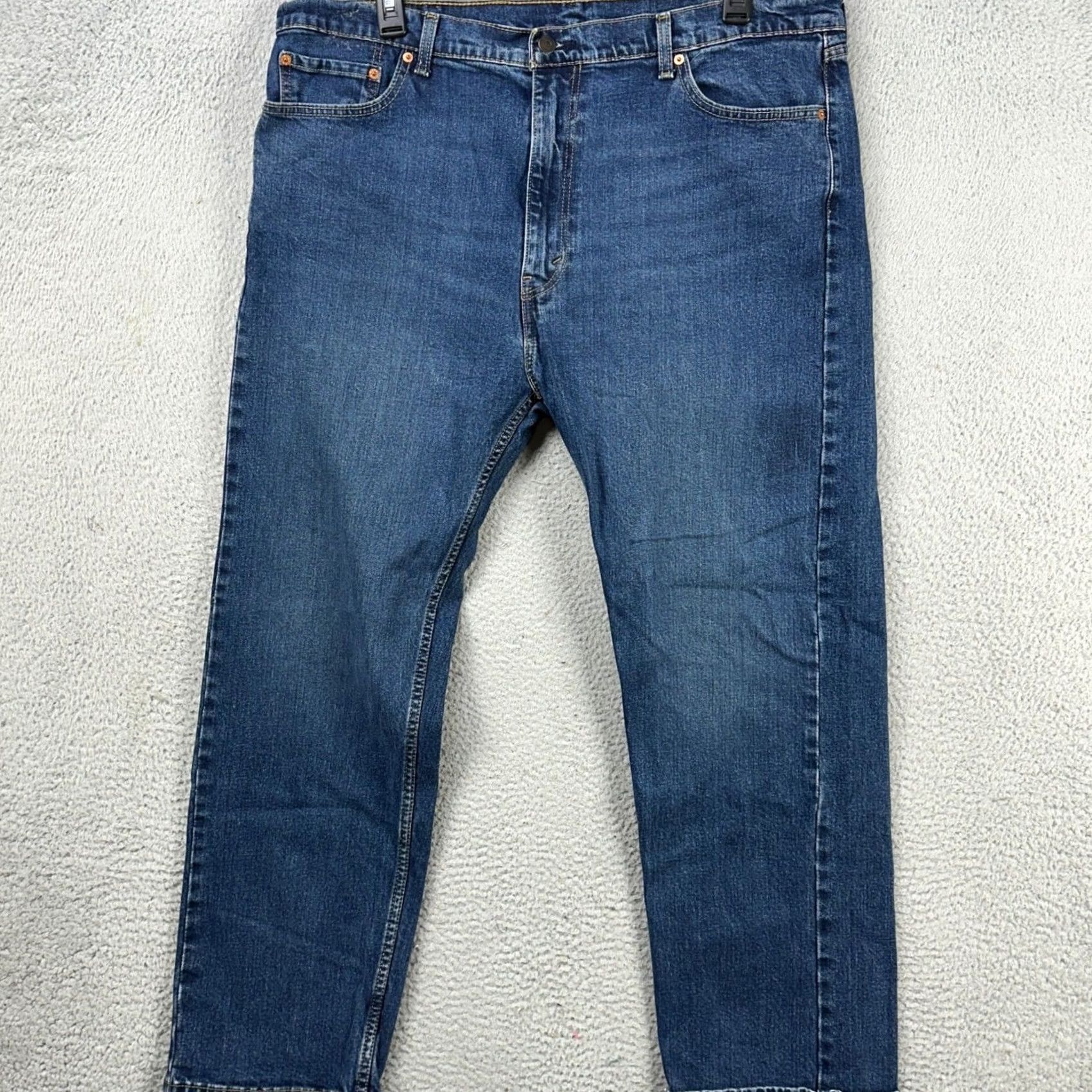 Levi's Levi's 505 Jeans Straight Leg Mens 42X30 Blue Distressed Stretch Denim Red Tab Size US 42 / EU 58 - 2 Thumbnail