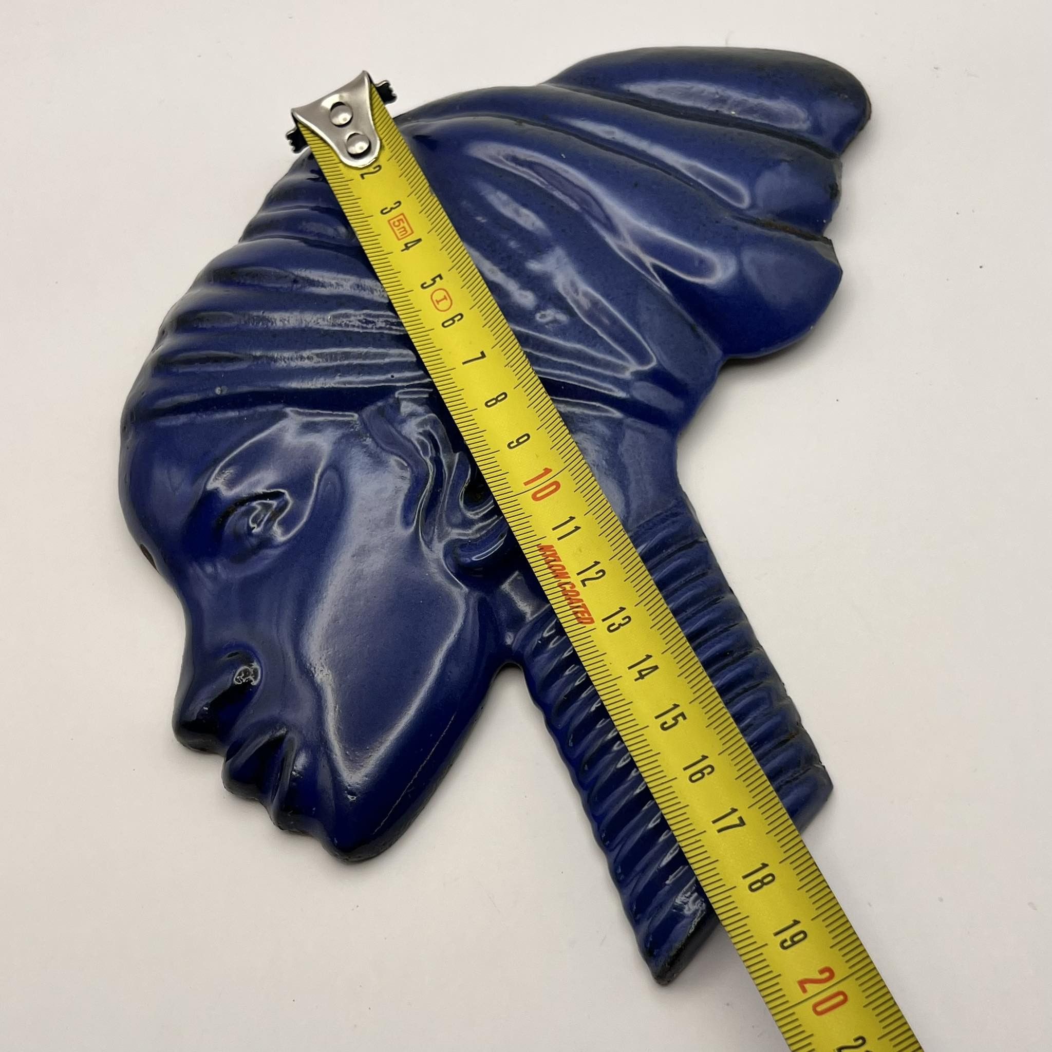 Vintage Heavy Vintage Antique Old Wall Hanging Cast Iron Enamel Folk Size ONE SIZE - 5 Thumbnail