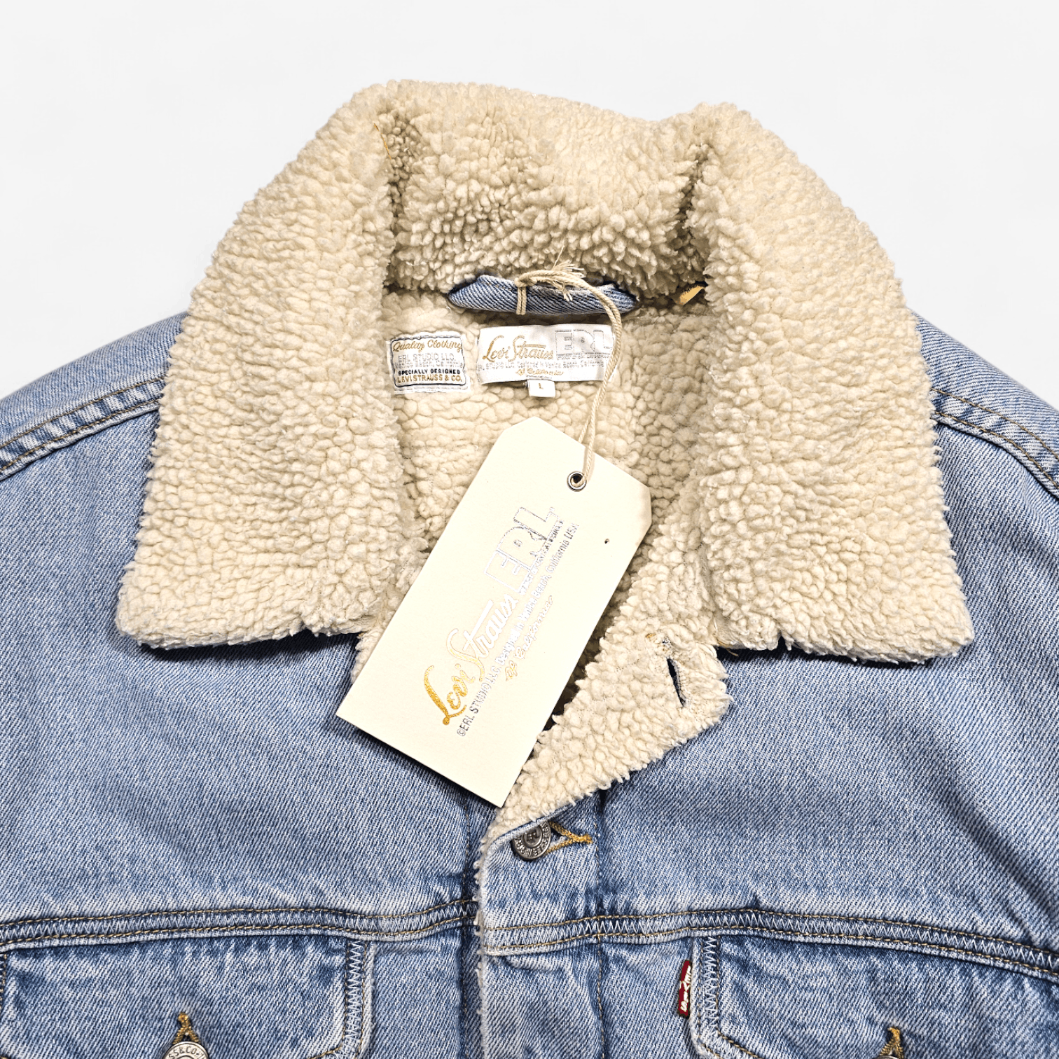 ERL × Levi's NWT Levi's x ERL Denim Sherpa Trucker Jacket Size L Size US L / EU 52-54 / 3 - 6 Thumbnail