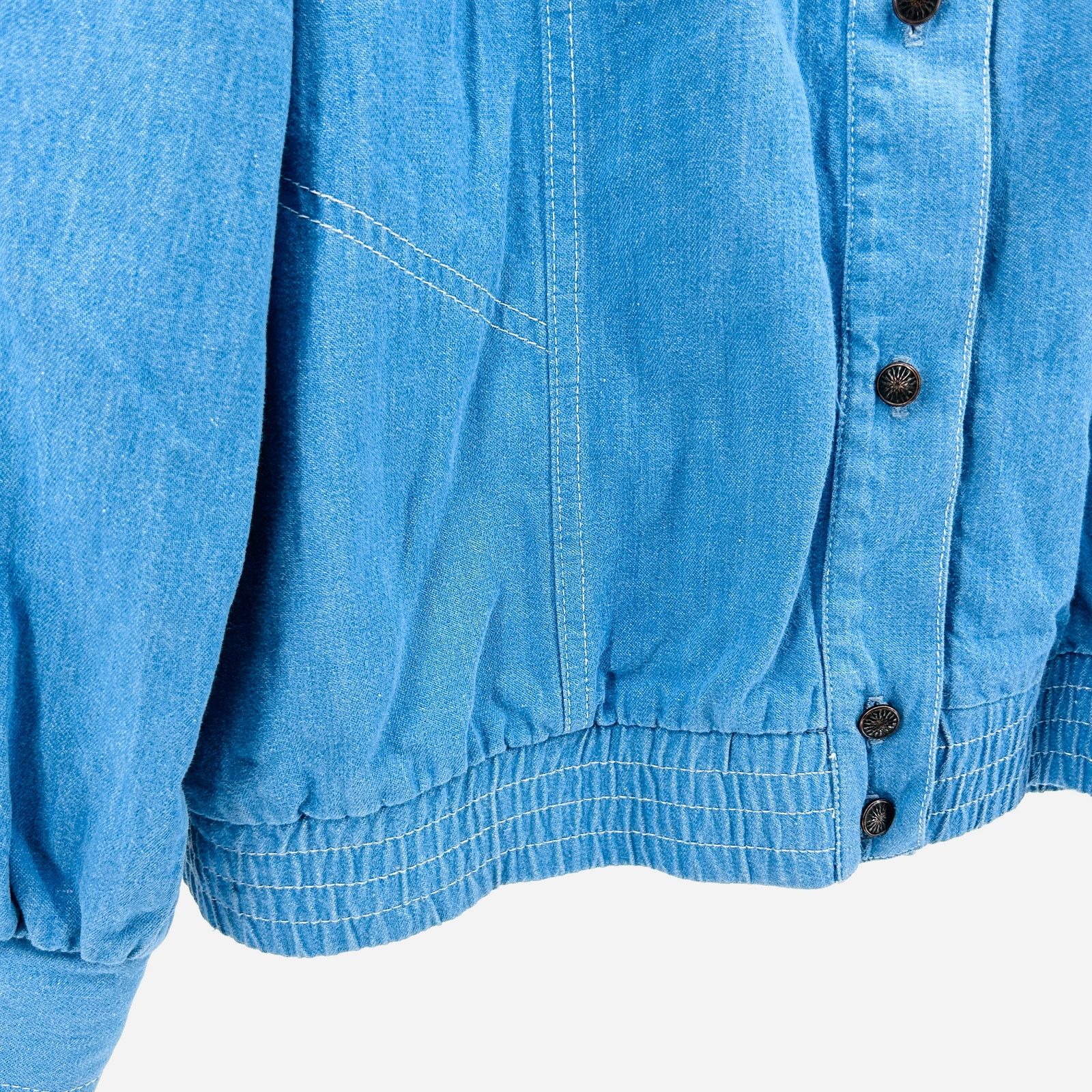 GRAFF 80s Light Blue 100% Cotton Embellished Western Denim Jacket Size M / US 6-8 / IT 42-44 - 3 Thumbnail