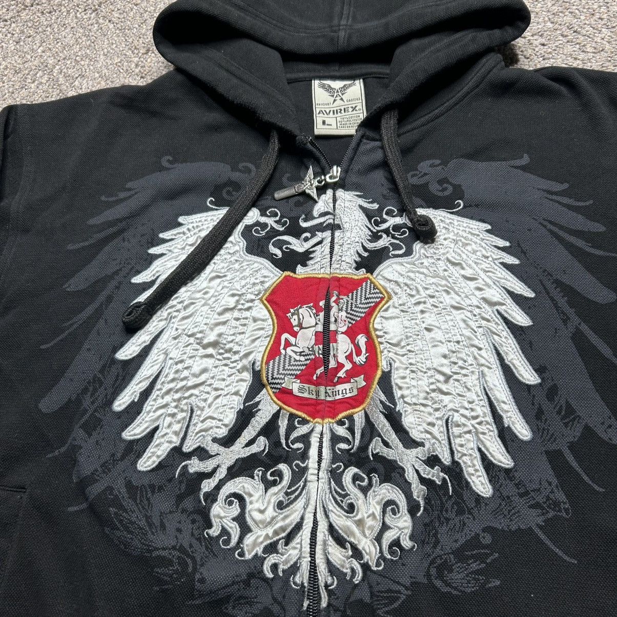 Avirex × Vintage Y2K Avirex sky kings shield baggy hoodie sz large Size US L / EU 52-54 / 3 - 4 Thumbnail