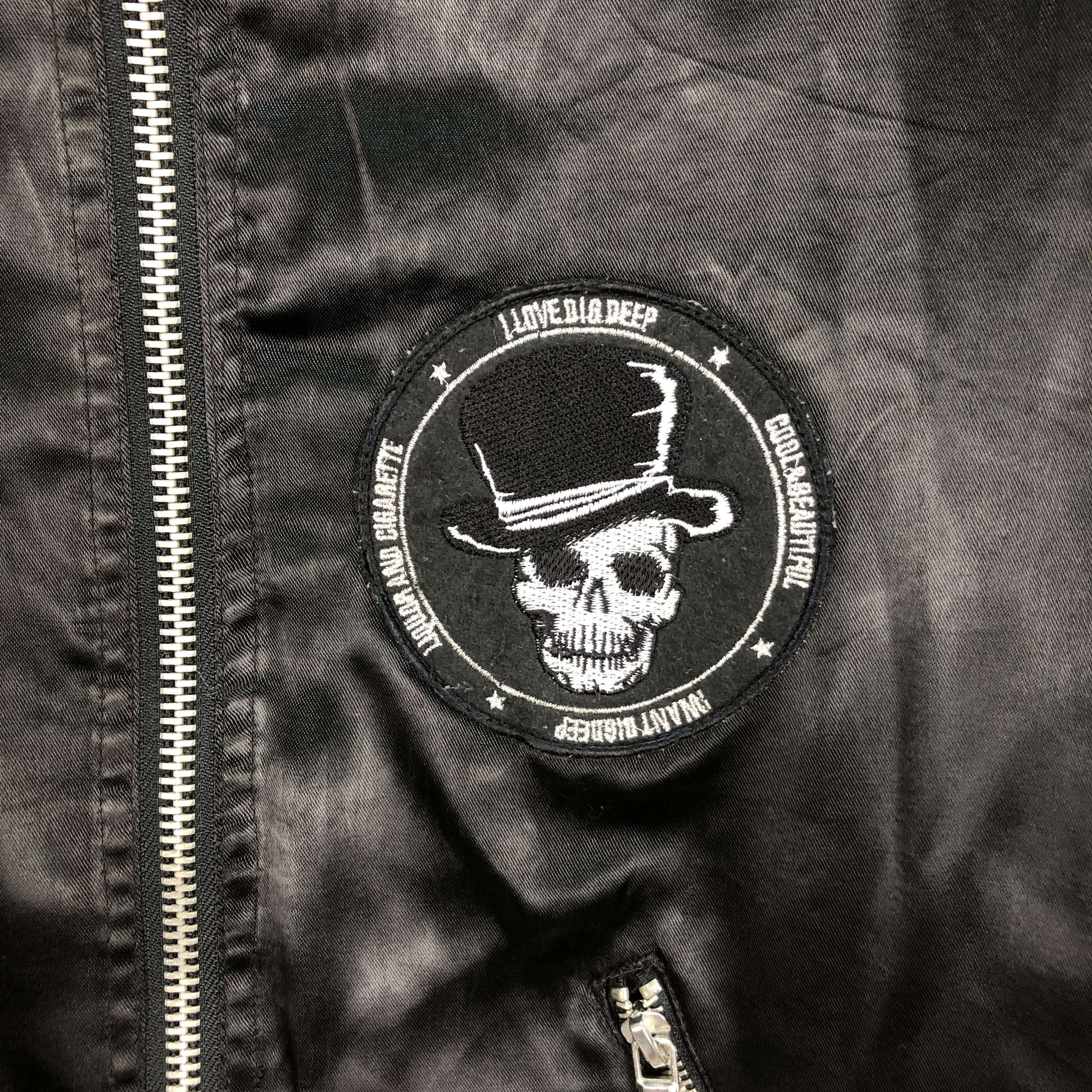 Vintage ROCK DOWN WAKE ME UP FROM GRAVE SKULLS BOMBER #5269-182 Size US L / EU 52-54 / 3 - 6 Thumbnail