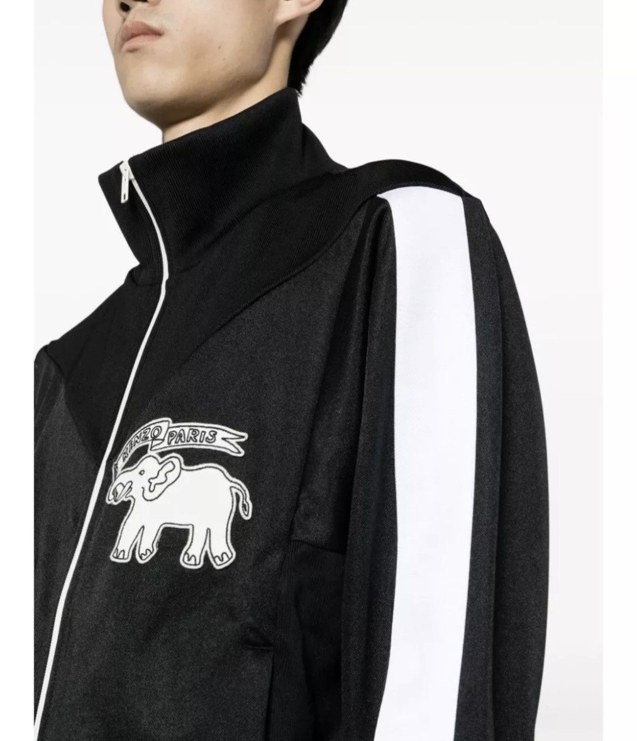 Kenzo KENZO Elephant brand appliqué stretch-jersey jacket Black XL Size US XL / EU 56 / 4 - 5 Thumbnail