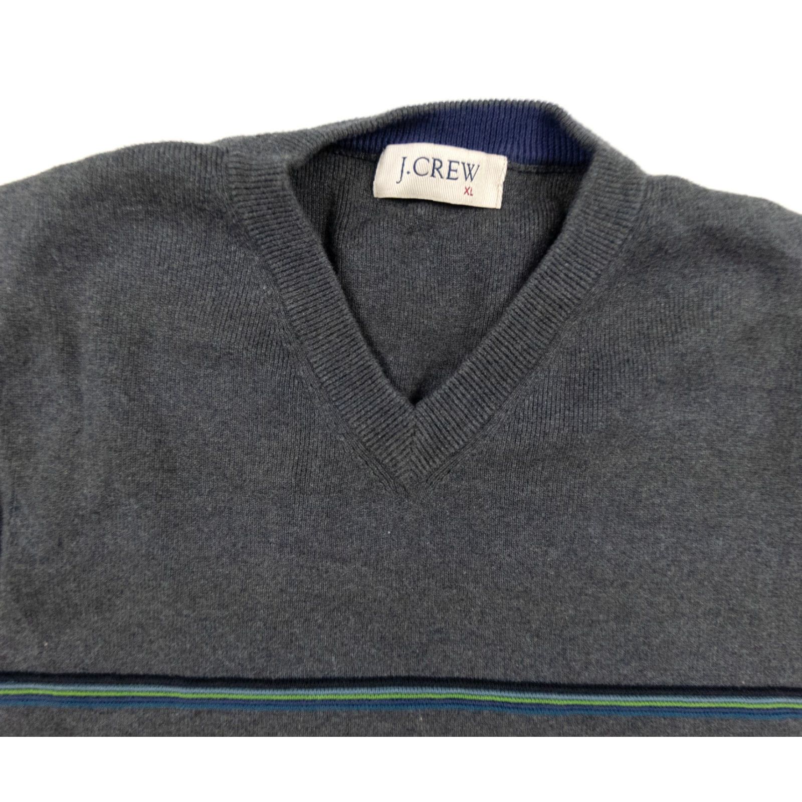 J.Crew VINTAGE J.CREW Sweater Mens XL Gray V-Neck Knit Pullover Long Sleeve Size US XL / EU 56 / 4 - 2 Thumbnail