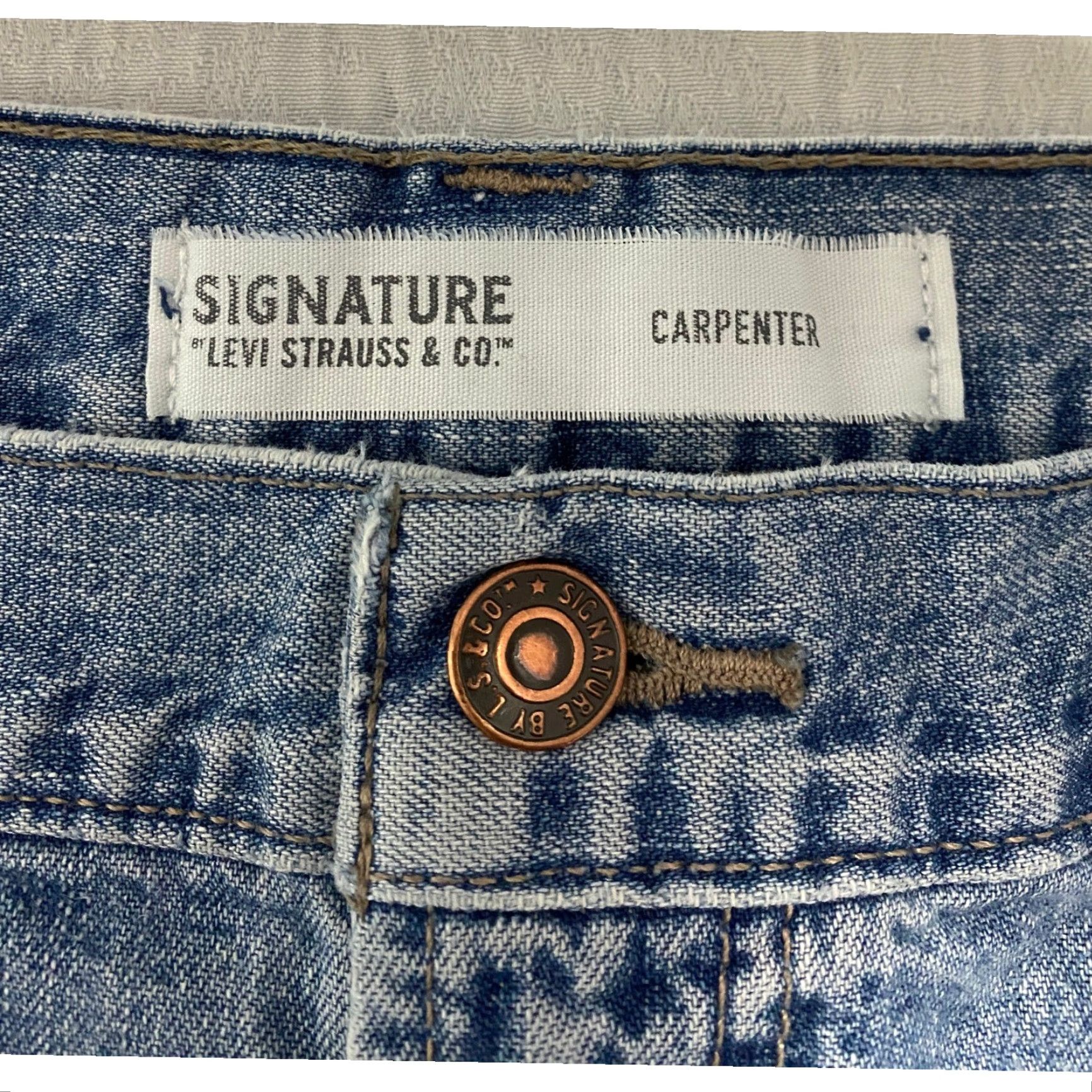 Vintage Levi Strauss Signature Carpenter Jeans Light Wash Denim Mens Size 40x29 Wide Leg Relaxed Fit Workwear Denim Pants Jeans Mens 40 29 blue Carpenter Size US 40 / EU 56 - 5 Thumbnail