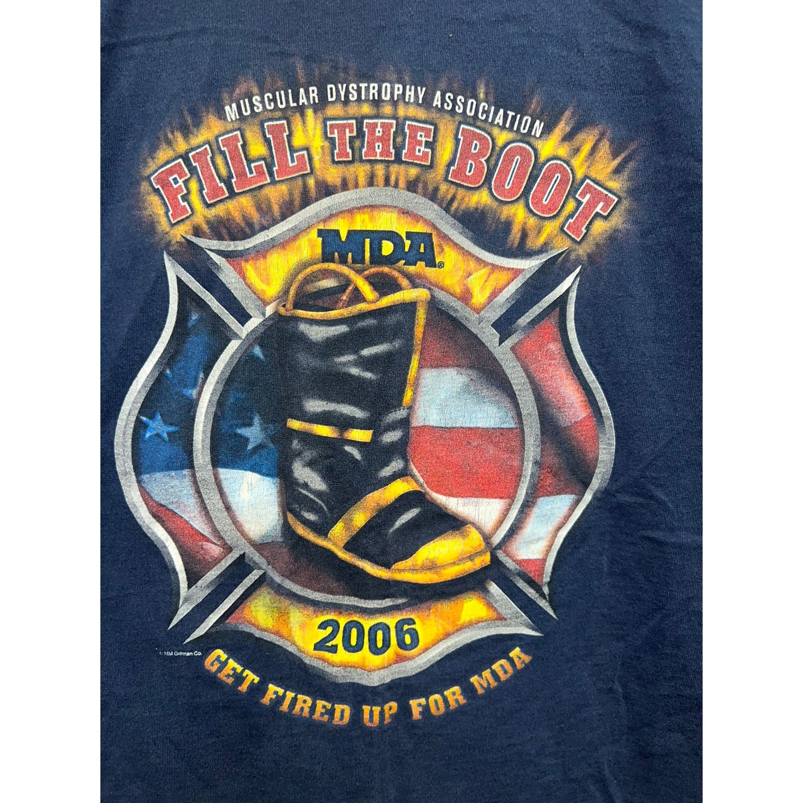 Fruit Of The Loom Vintage Fill The Boot Shirt Firefighter Fire MDA 2006 XL Size US XL / EU 56 / 4 - 6 Thumbnail
