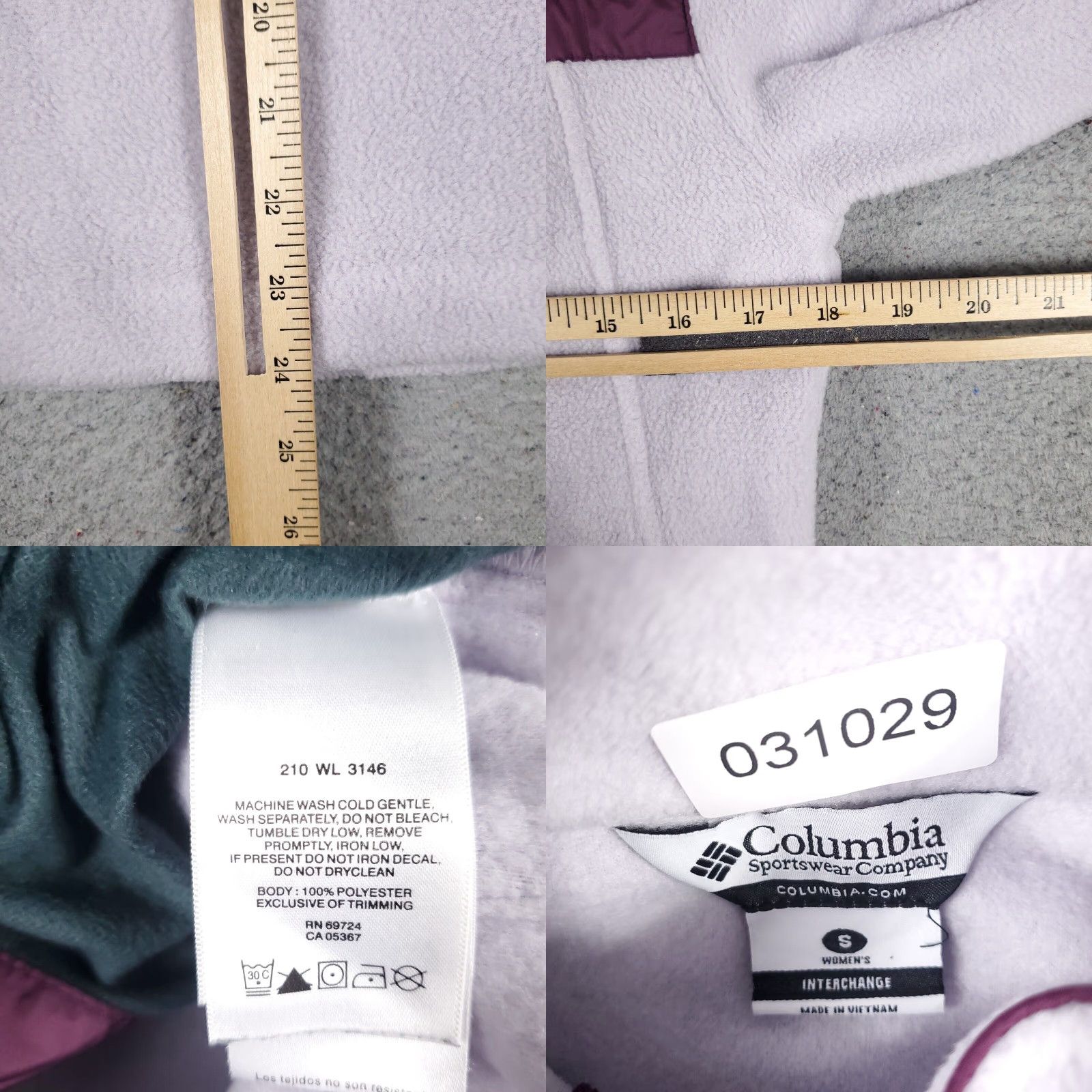 Vintage Columbia Jacket Womens Small Purple Fleece Full Zip Up Sweater Ladies Size S / US 4 / IT 40 - 8 Thumbnail