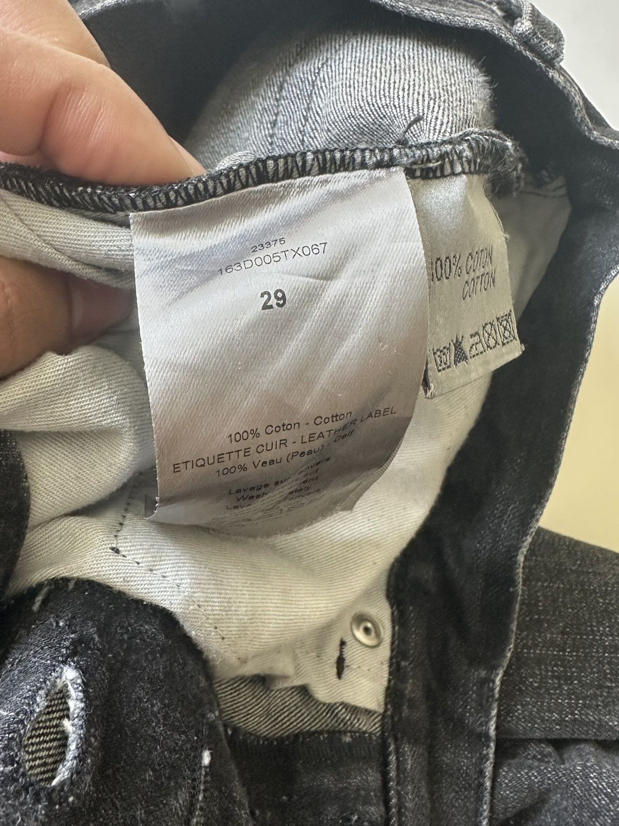Dior Dior Homme Washed Black Distressed Denim Size US 29 - 8 Thumbnail