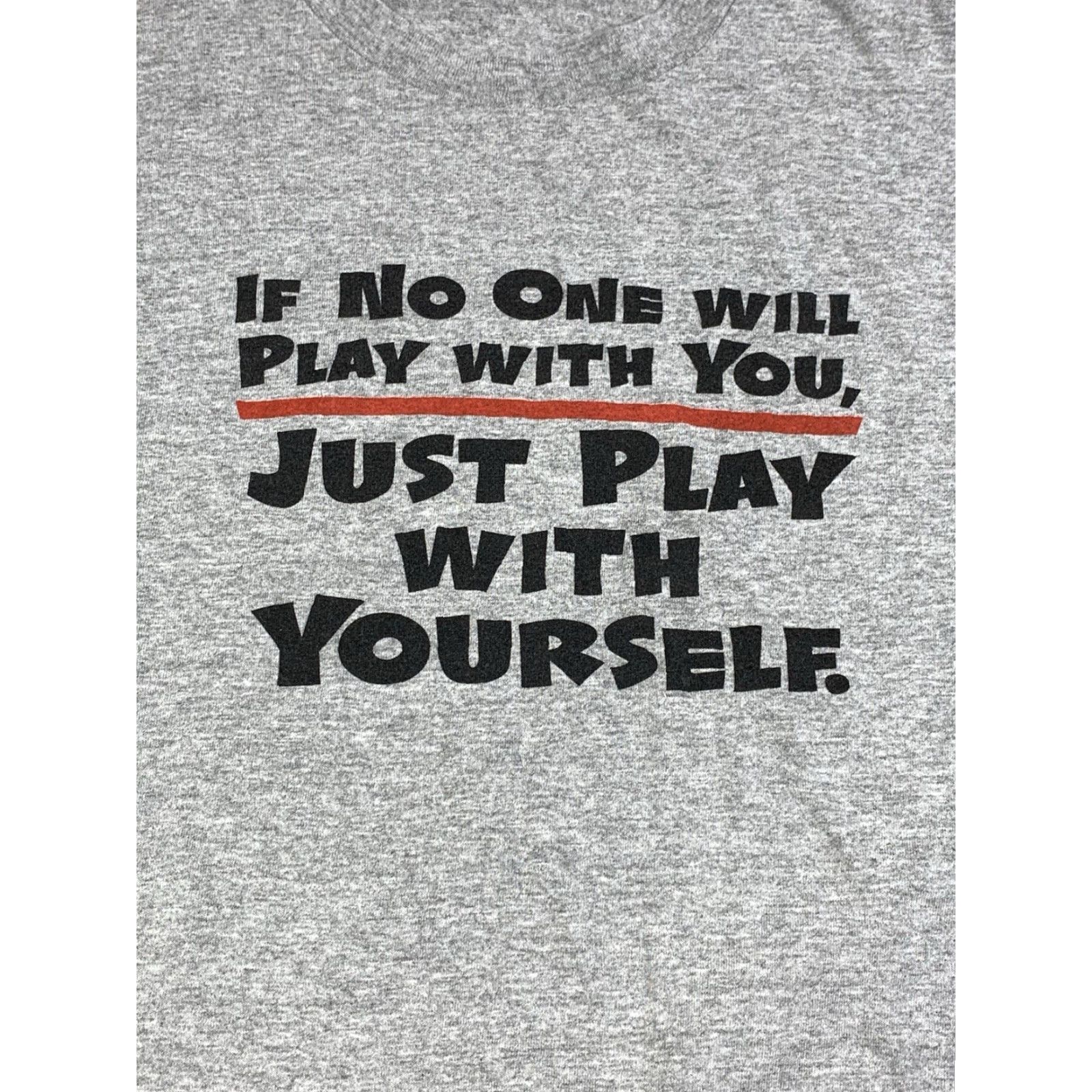 Delta VINTAGE Delta Just Play With Yourself Shirt Mens XL Gray T-Shirt Funny Humor Y2K 11682 Size US XL / EU 56 / 4 - 2 Thumbnail