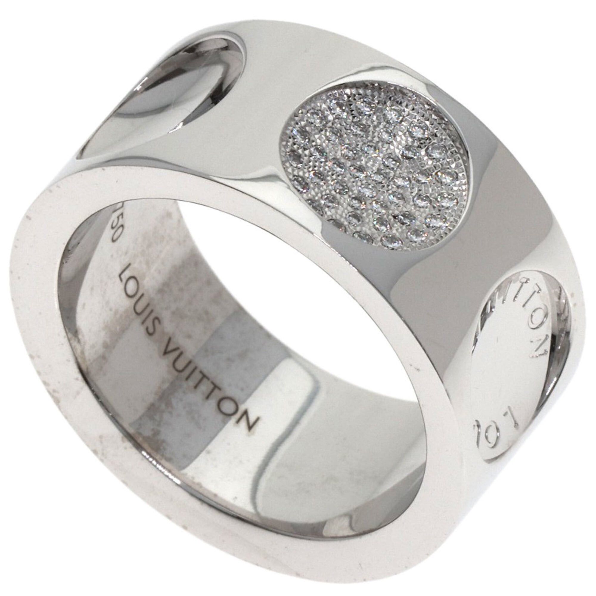 Louis Vuitton Louis Vuitton Grand Bague Empreinte Diamond Ring #53, 18K White Gold, Women's. Size ONE SIZE - 1 Thumbnail