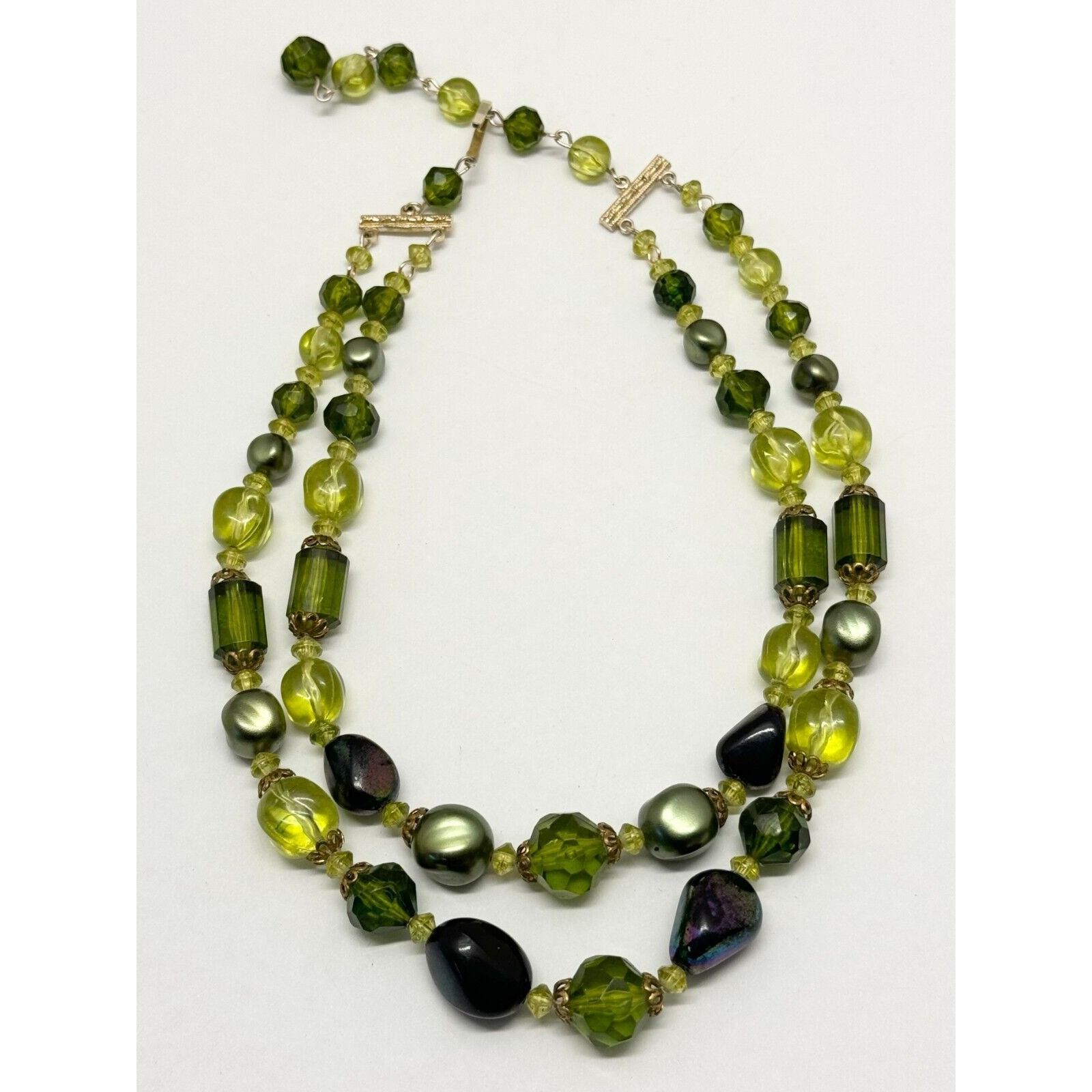 Vintage West Germany Vintage Green Beaded Necklace Size ONE SIZE - 3 Thumbnail