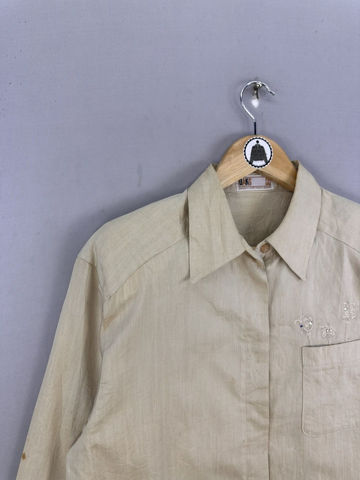 DAKS Daks London HBT Herringbone Twill Flannel Shirt Size M / US 6-8 / IT 42-44 - 2 Thumbnail
