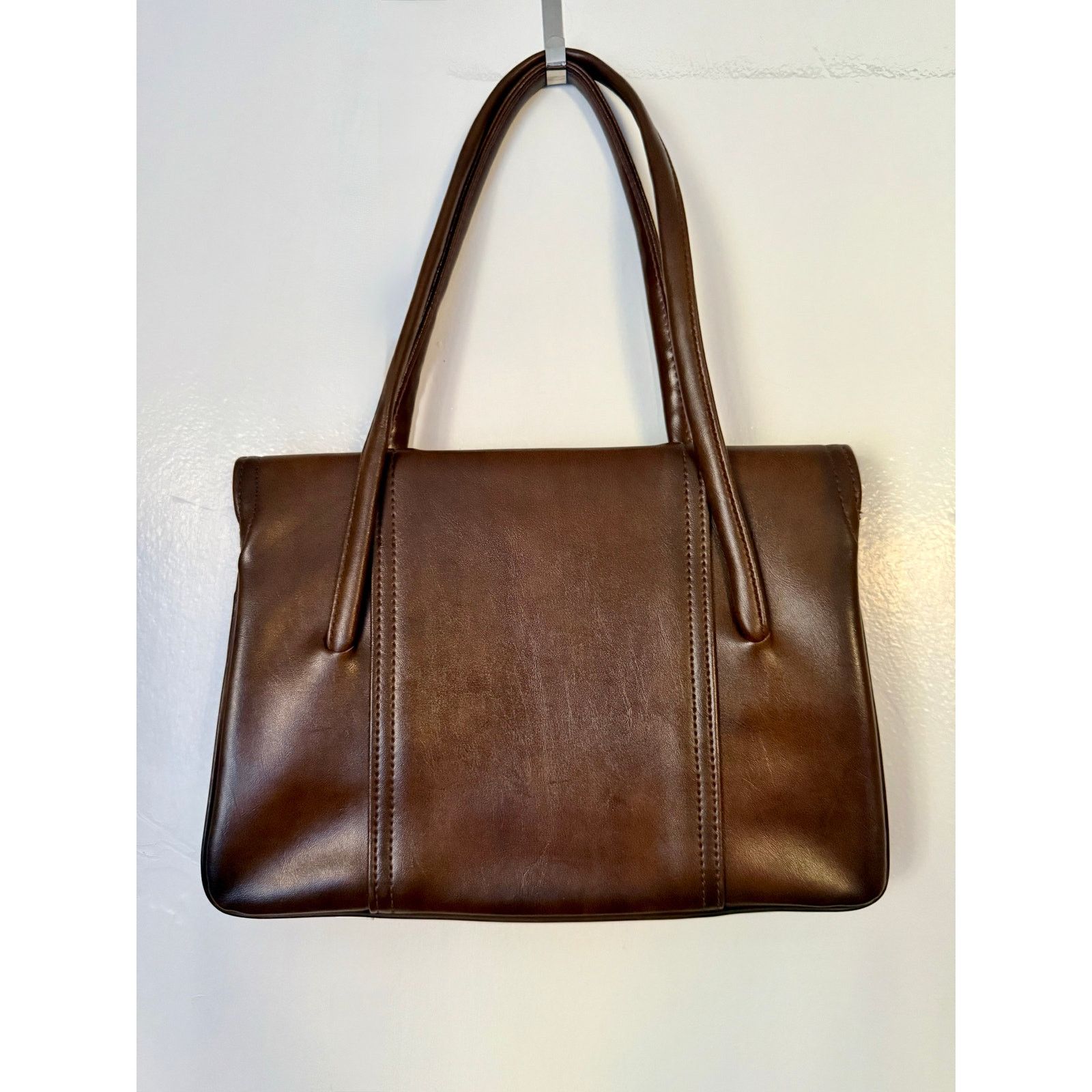 Vintage Vintage 70’s Brown Leather Purse Classic Retro Shoulder Bag Size ONE SIZE - 2 Thumbnail