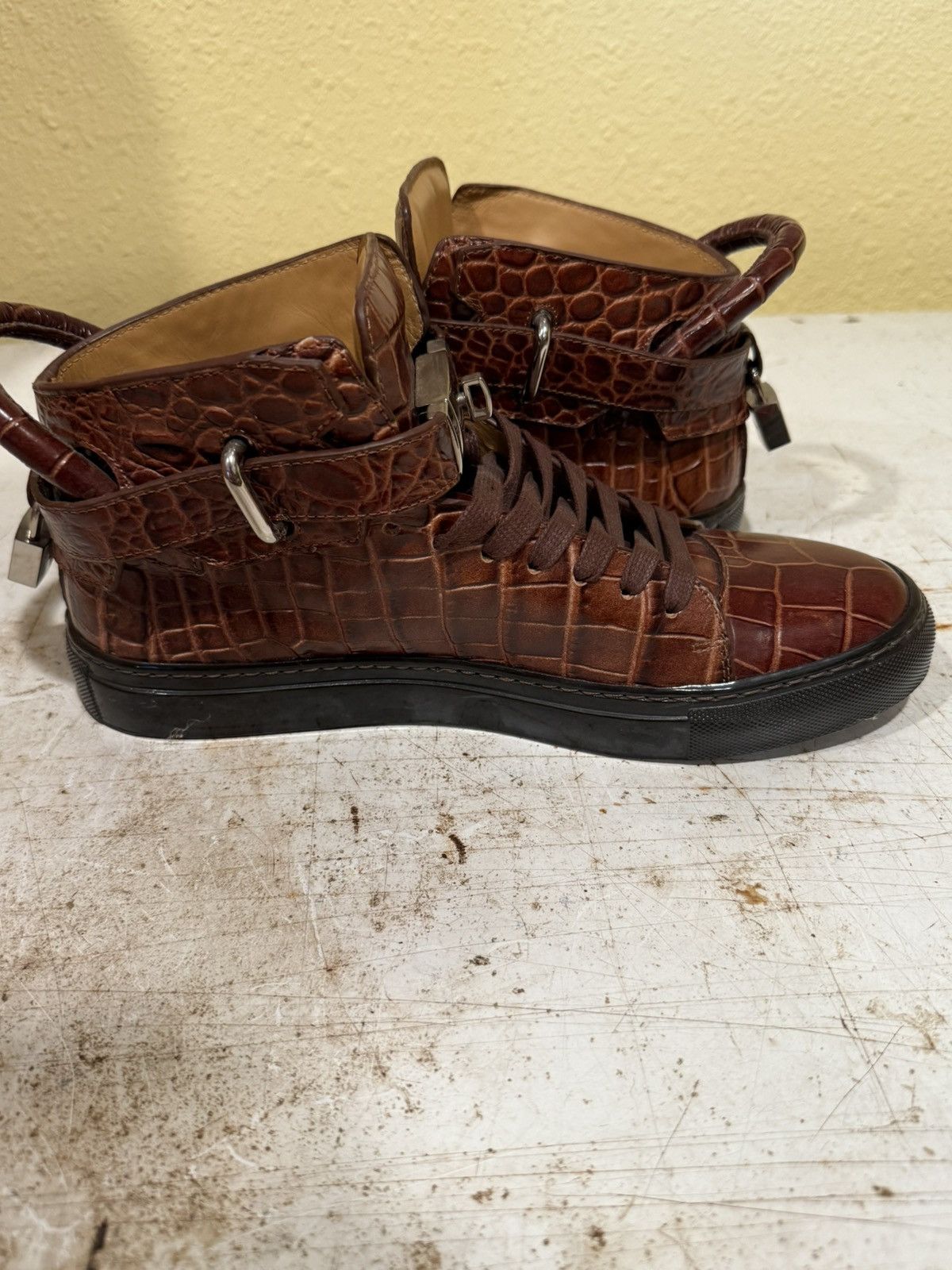 Buscemi Buscemi Men's Brown Trainers crocodile Size US 9 / EU 42 - 8 Thumbnail