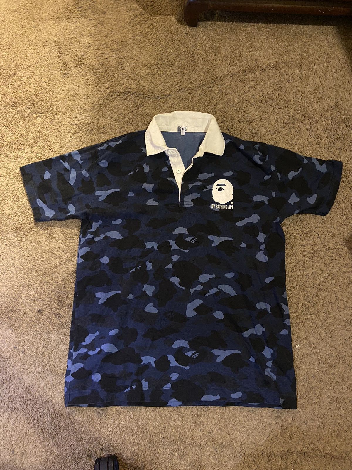 トップス A BATHING APE 1st BLUE CAMO POLO SHIRT Bape A Bathing Ape Blue Camo Polo | Grailed