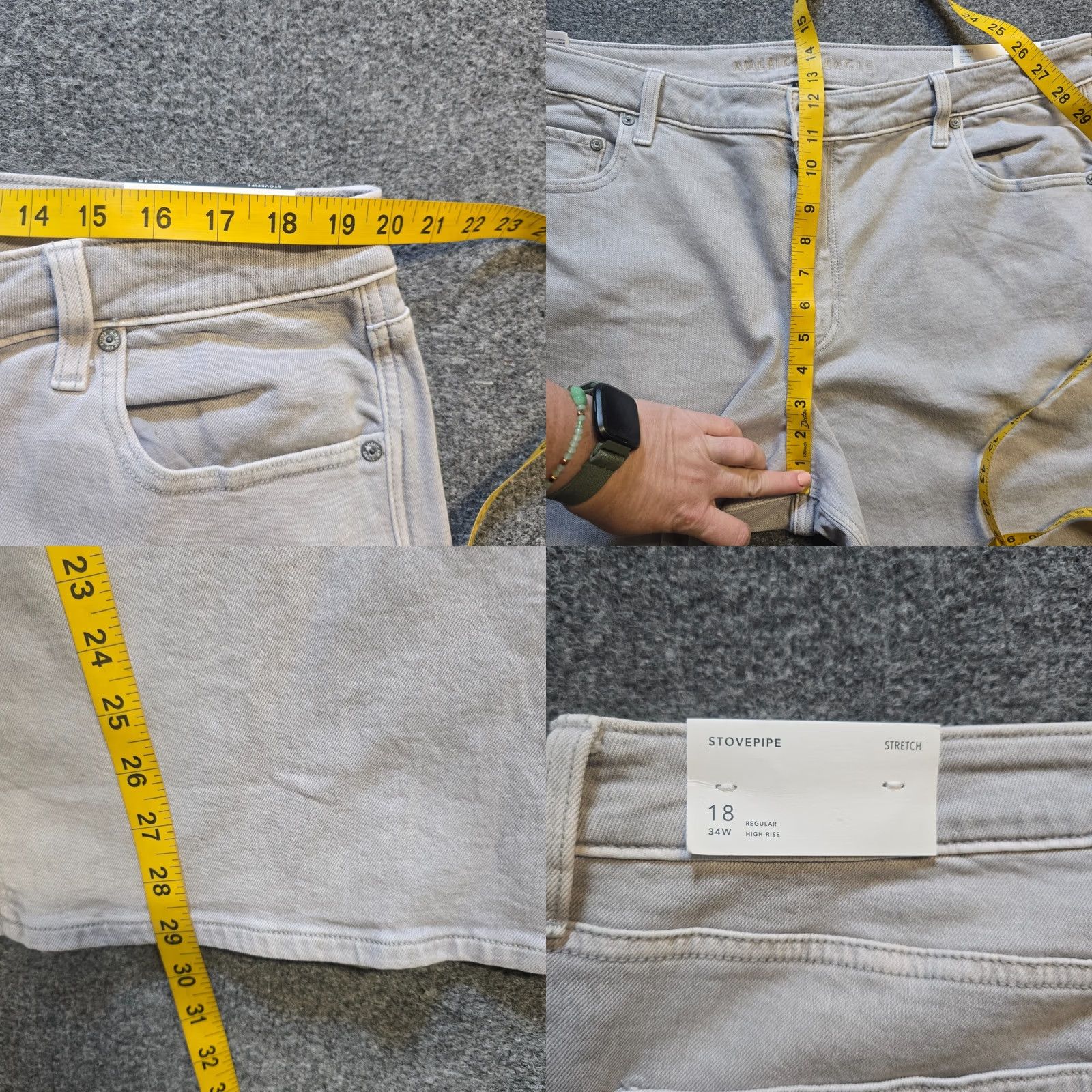 American Eagle Outfitters American Eagle Jeans Womens Size 18 Gray Stovepipe Wide Leg Denim Baggy Capsule Size 40" / US 18 - 8 Thumbnail