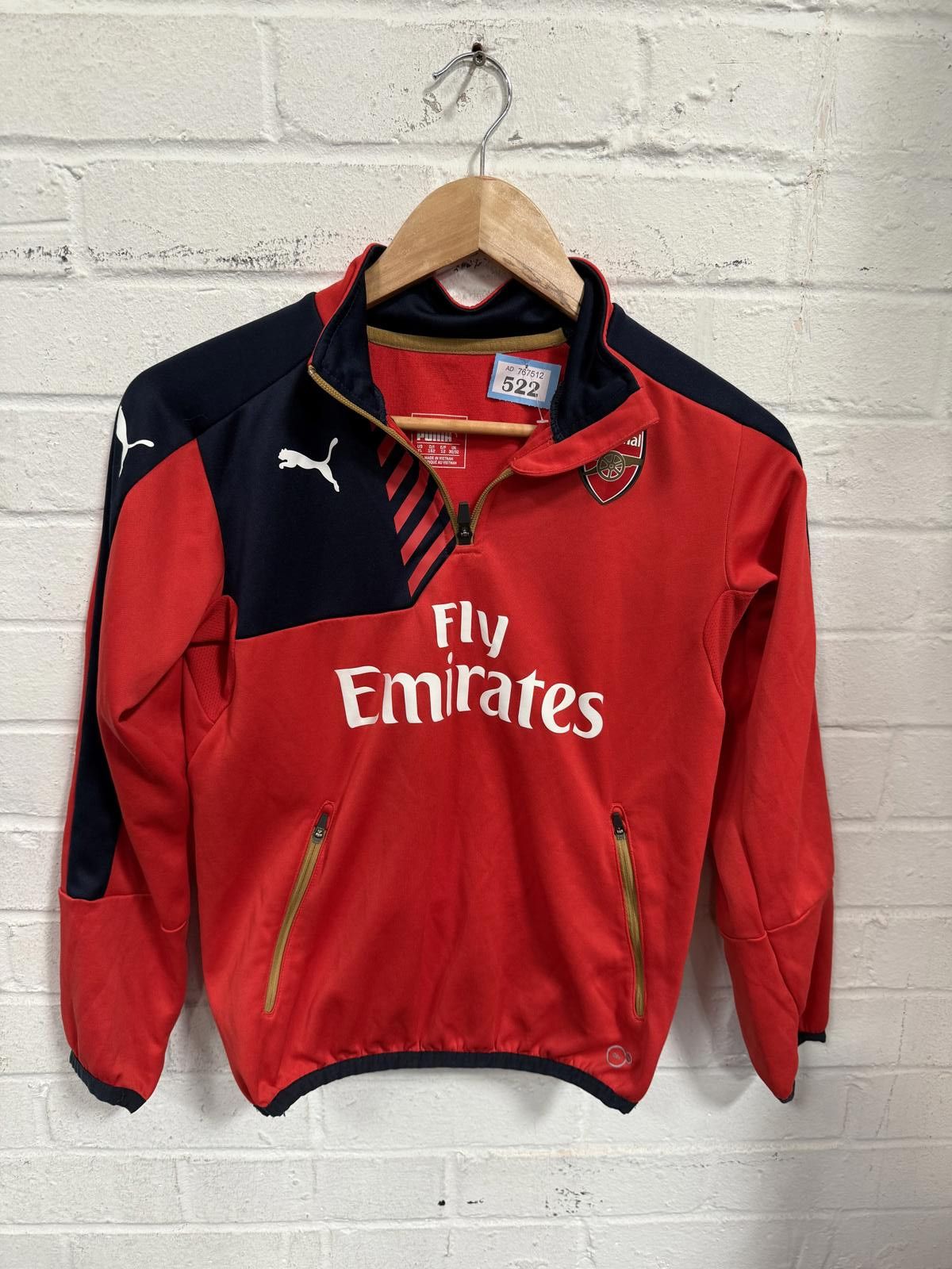 Puma Puma Arsenal Fly Emirates Red and Black Quarter Zip Jacket Size US M / EU 48-50 / 2 - 1 Thumbnail