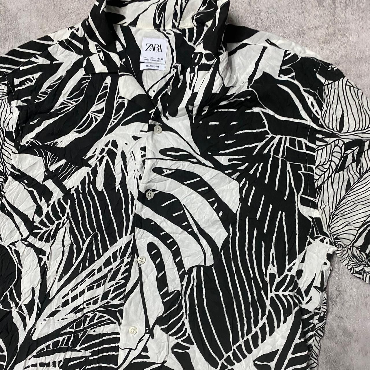 Zara Black and white Zara short sleeve button up shirt Size US L / EU 52-54 / 3 - 2 Thumbnail