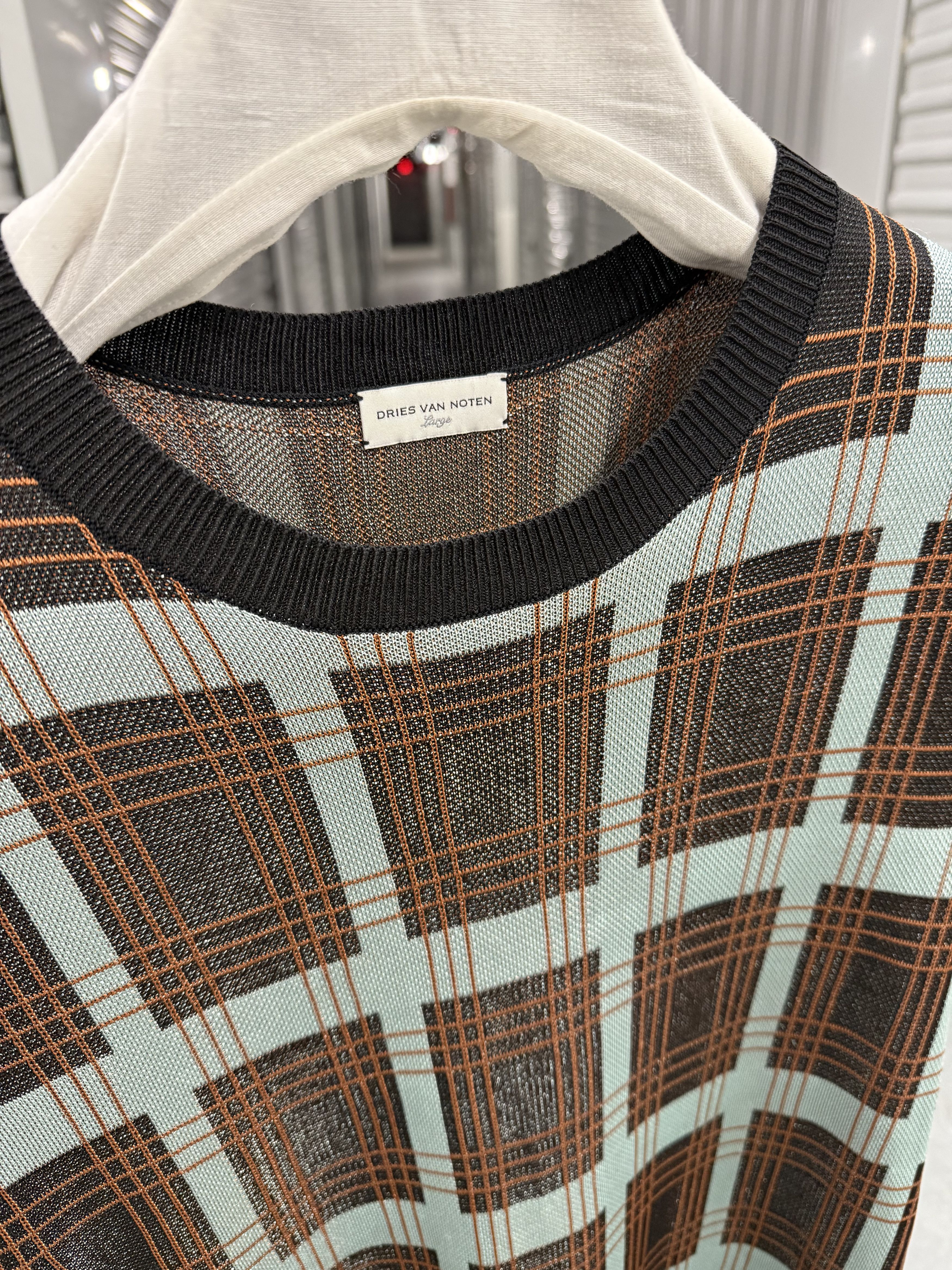 Dries Van Noten DVN Knit Plaid Tartan Short Sleeve Size US M / EU 48-50 / 2 - 3 Thumbnail