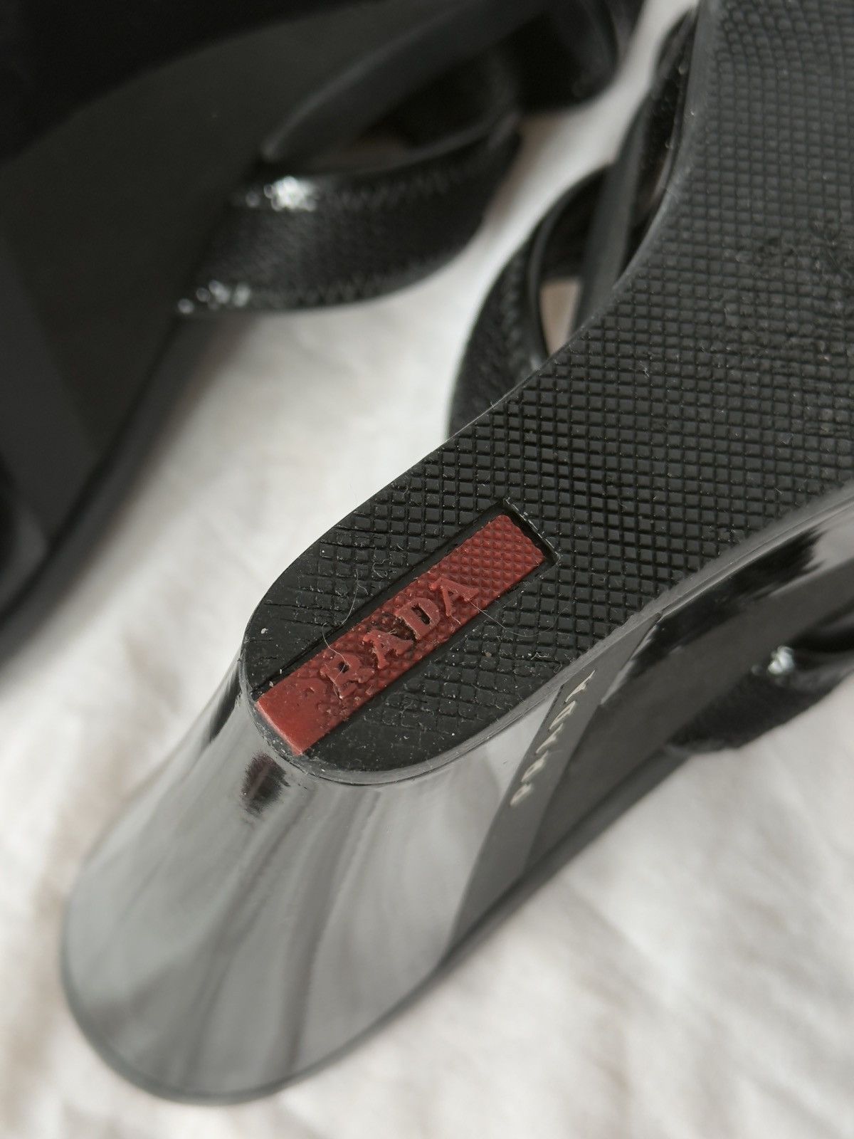 Prada Prada Black Leather Straps Wedges Sandals Size US 8.5 / IT 38.5 - 11 Thumbnail