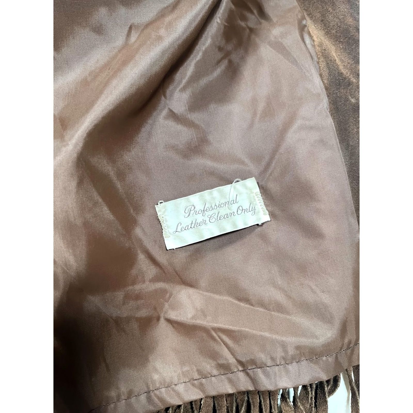 Sears Vintage The Leather Shop Jacket Womens 18 Brown Suede Fringe Western Sears Jacket Women 18 Brown Fringe Size XXL / US 16-18 / IT 52-54 - 6 Thumbnail