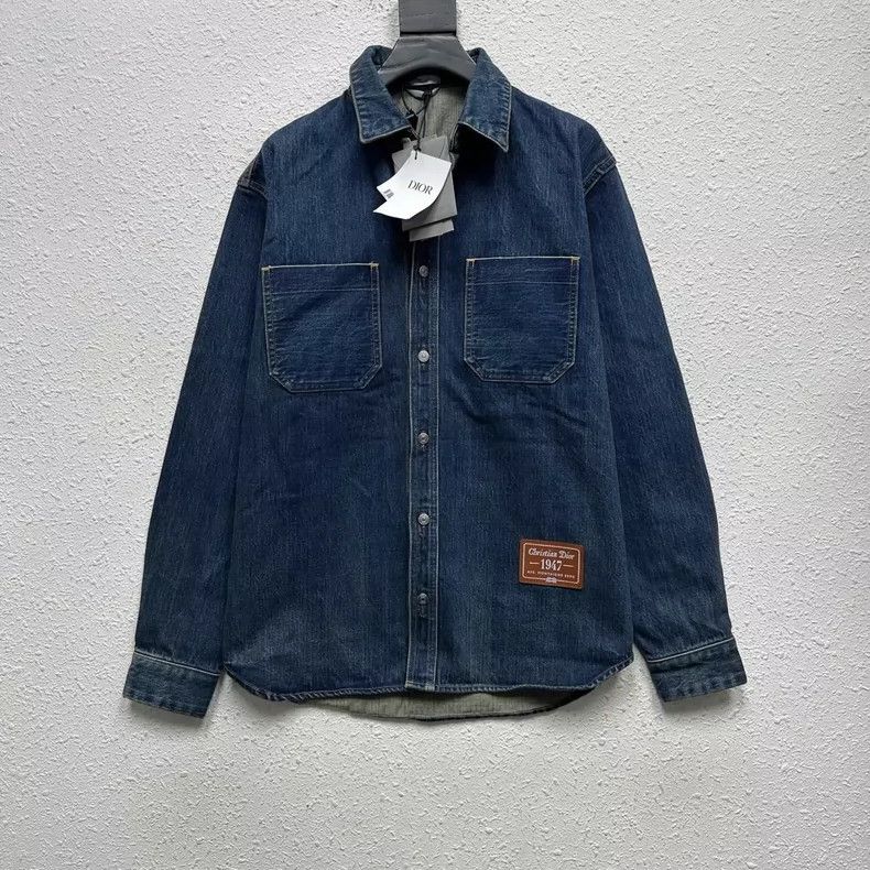 Dior Dior FW22 Blue Denim Logo Label 1947 Series Lapel Single-b Size US XXS / EU 40 - 1 Thumbnail