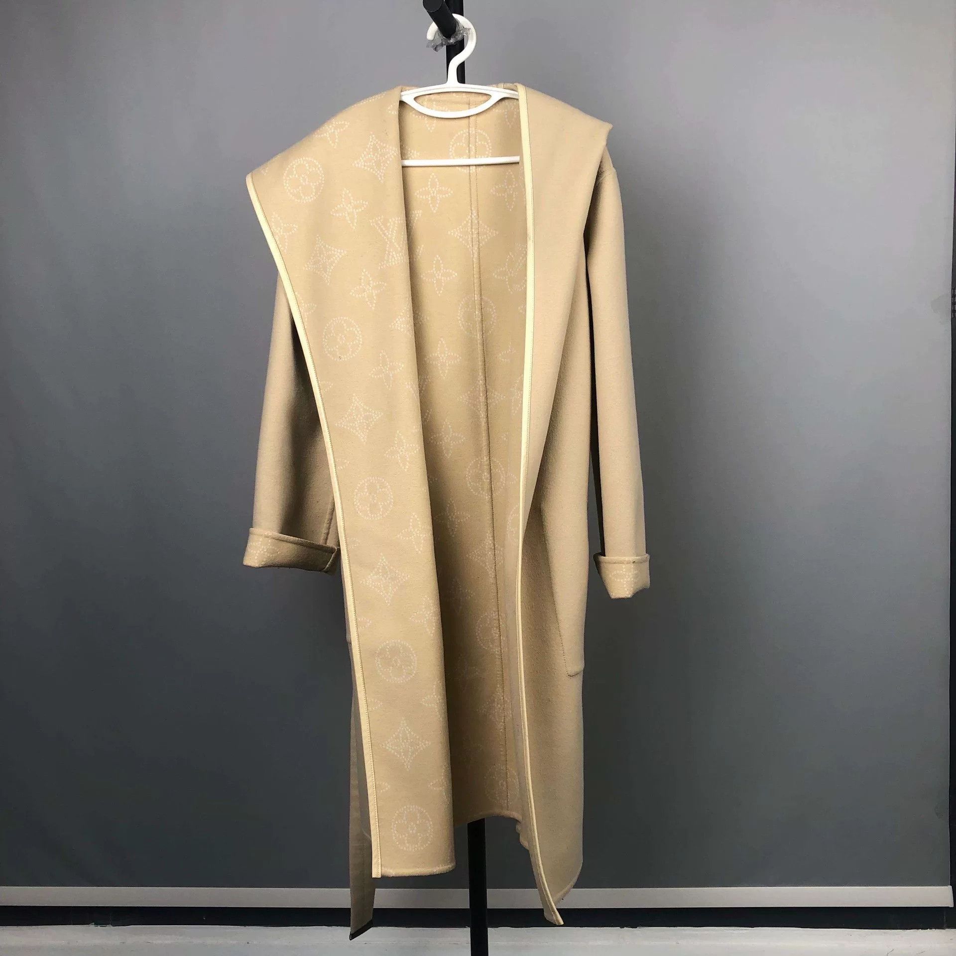 LV Wool Double-Sided Hooded Coat