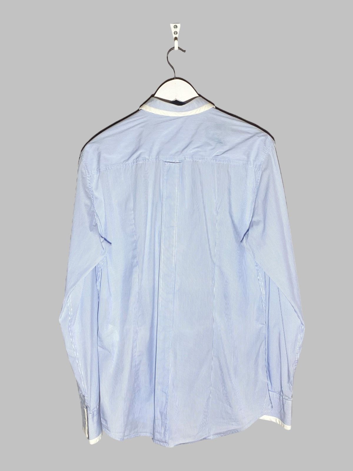 Dolce & Gabbana Dolce & Gabbana Blue White Pinstripe Dress Shirt Slim Fit Size US M / EU 48-50 / 2 - 2 Thumbnail