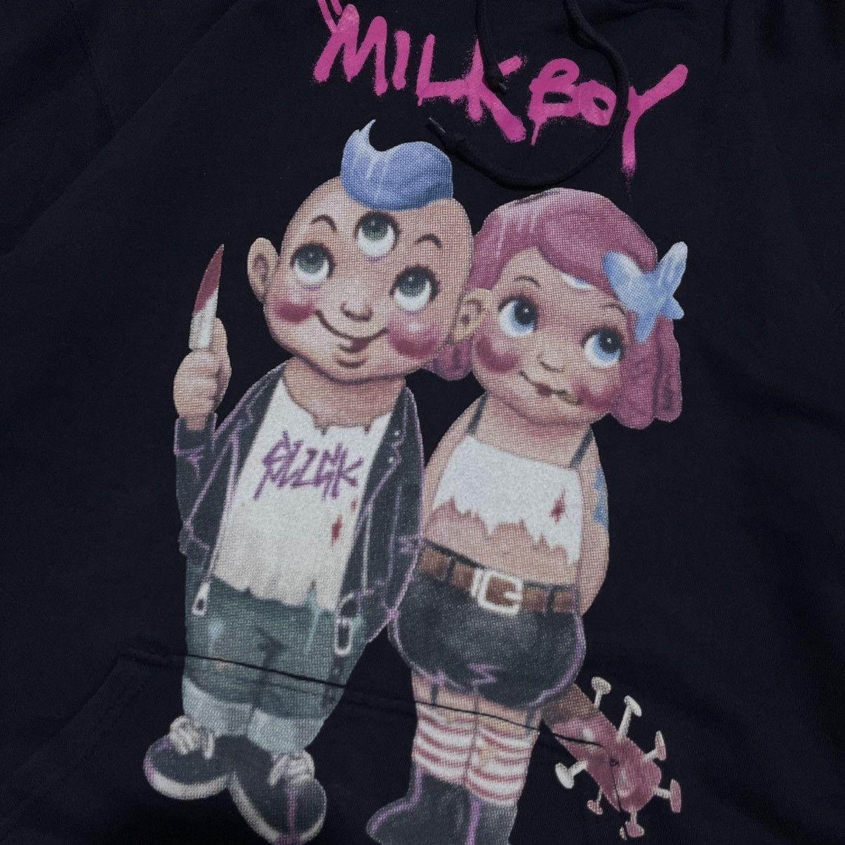 Japanese Brand 20471120 Beauty beast milkboy hoodie navy Size US L / EU 52-54 / 3 - 5 Thumbnail