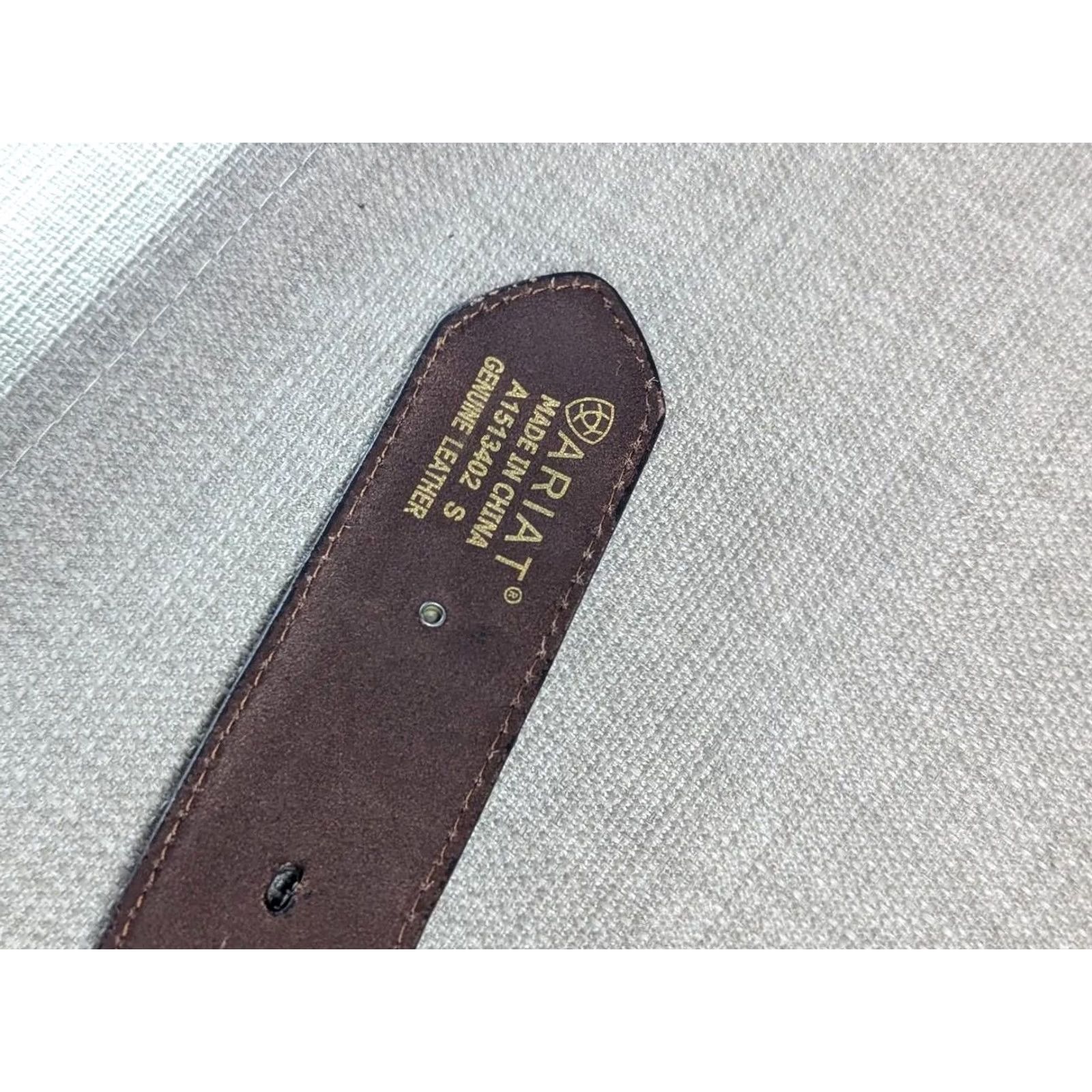 Ariat VINTAGE Ariat belt Western tooled leather 30 rhinestone studded brown belt Mens 30 Size 30 - 7 Thumbnail