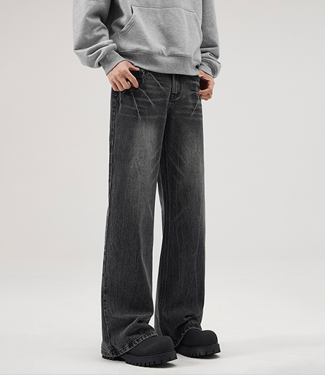 Japanese Brand × Jean Lightning Pattern Black Vintage Loose Bootcut Jeans Size US 32 / EU 48 - 6 Thumbnail