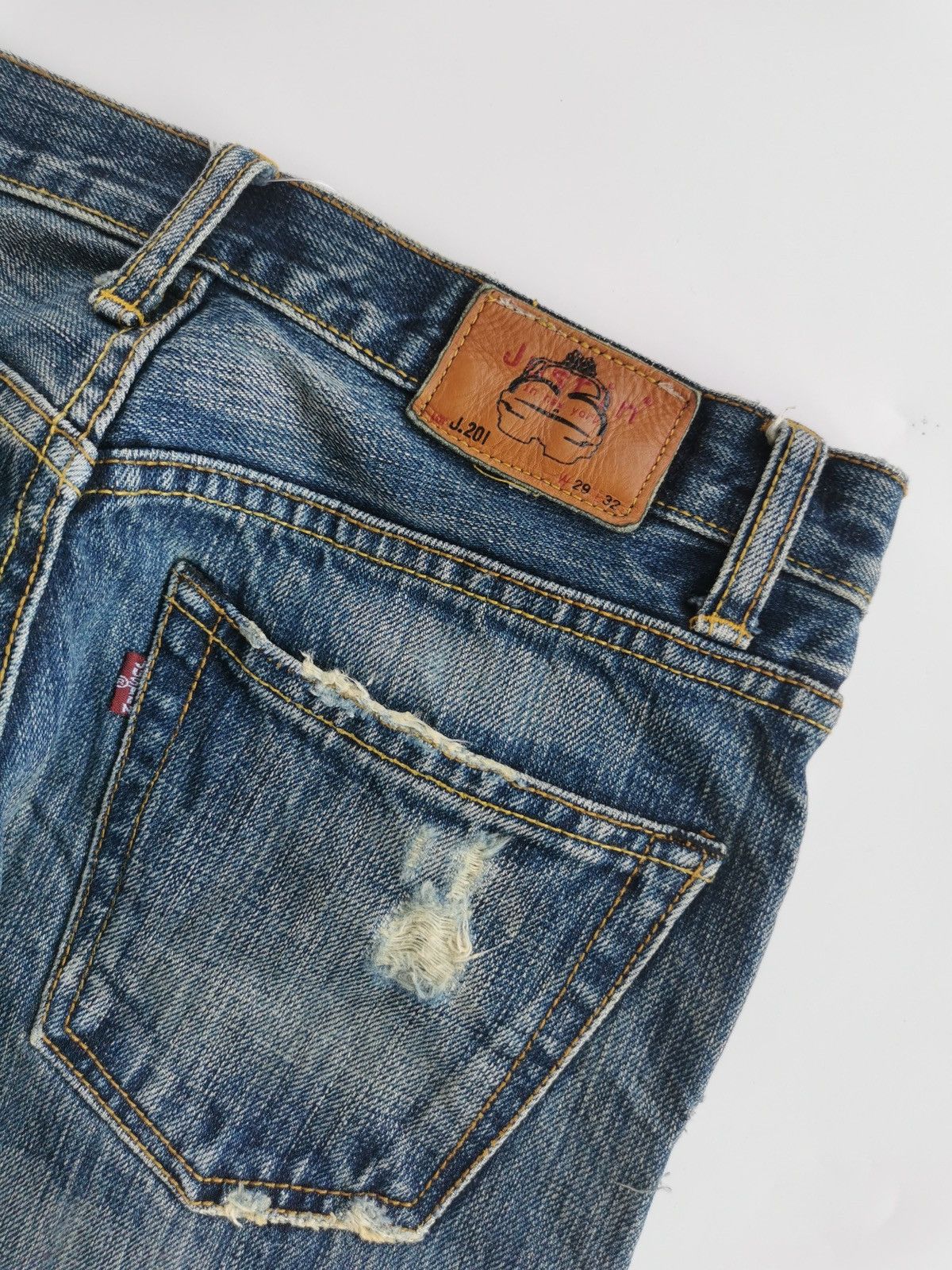 Japanese Brand Bootcut Selvedge Justin Brand Distressed Denim Jeans Size US 28 / EU 44 - 7 Thumbnail