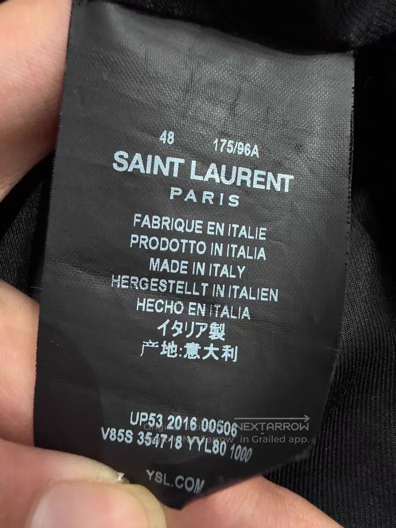 Saint Laurent Paris Saint Laurent Paris Black and White Wool Mixed Leather Bas Size US M / EU 48-50 / 2 - 5 Thumbnail