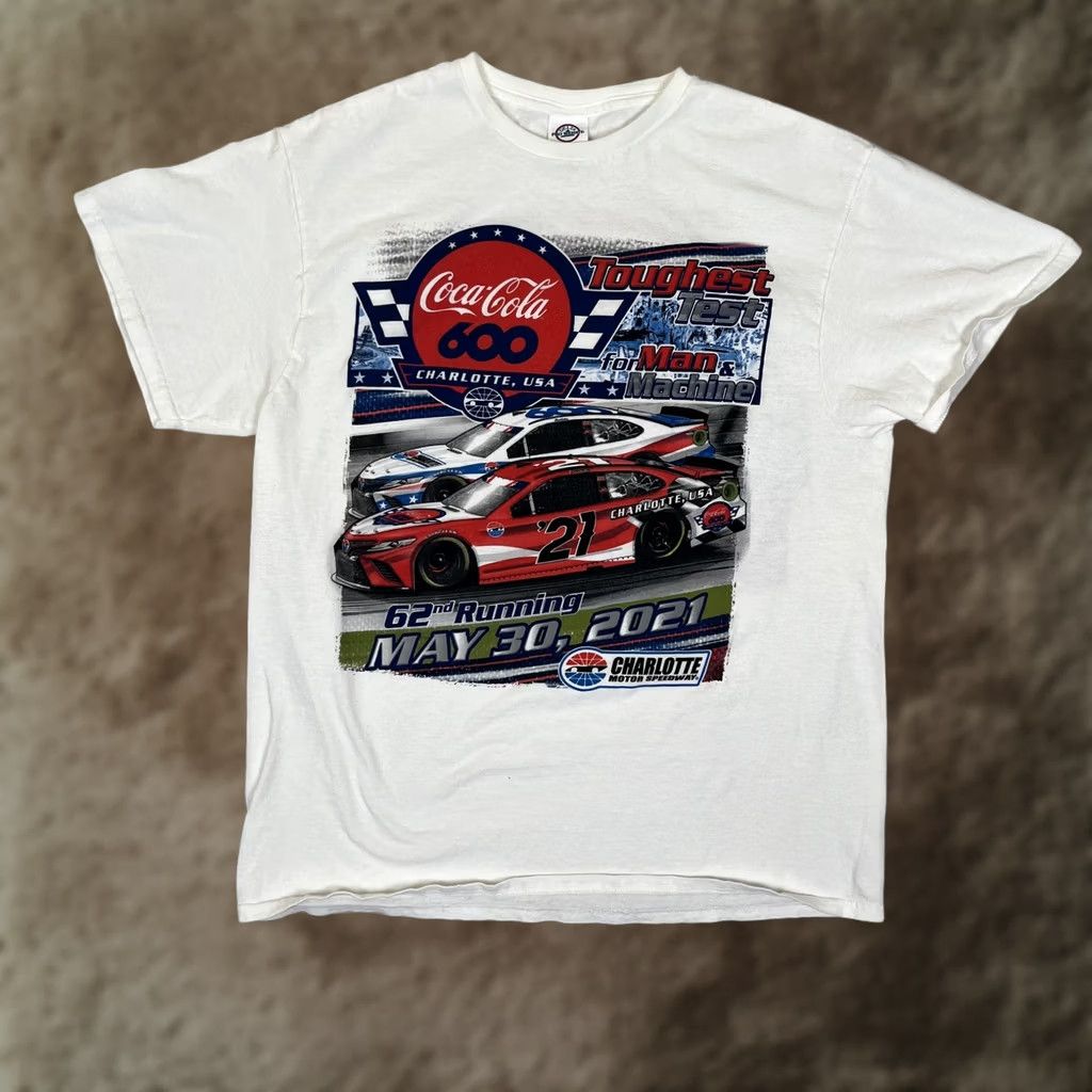 Delta Coca-Cola 600 Charlotte Speedway T-Shirt Mens Large NASCAR Double Sided 2021 Size US L / EU 52-54 / 3 - 1 Thumbnail