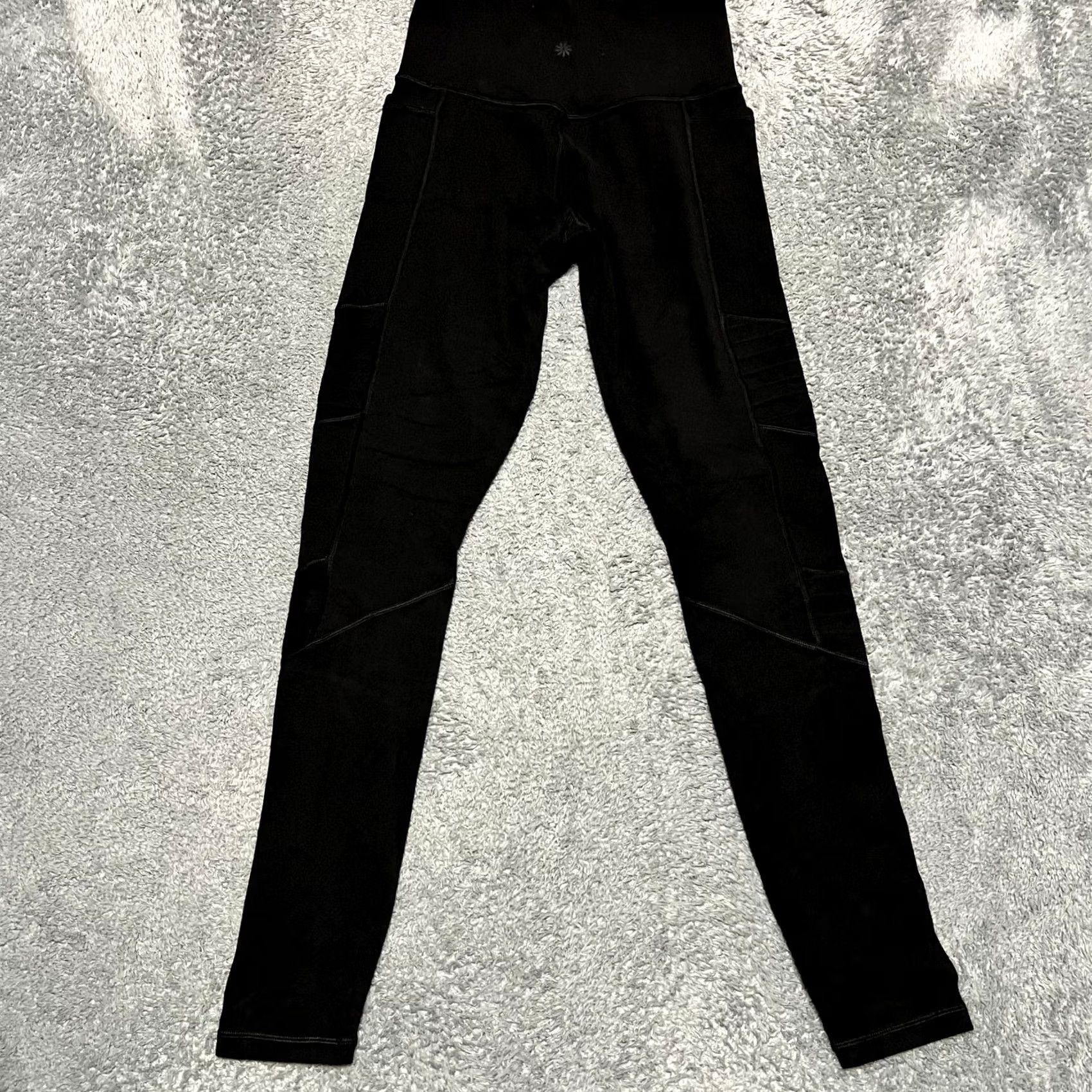 Athleta Athleta Leggings Womens XS Inclination Moto Tight Powervita Black #490560 Size 26" / US 2 / IT 38 - 4 Thumbnail
