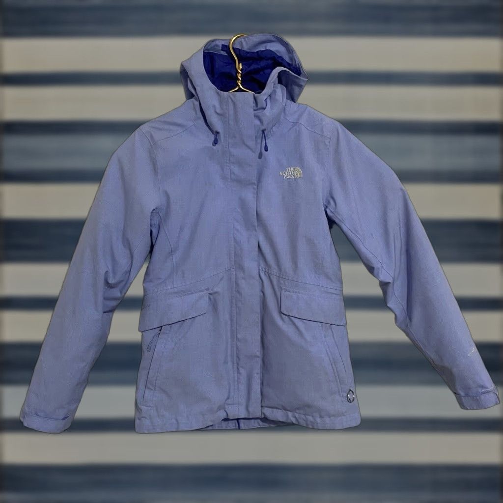 The North Face VINTAGE The North Face 3 in 1 Jacket HyVent Hooded Jacket Womens Small White/Blue Jacket Womens Mens Ladies Size S / US 4 / IT 40 - 1 Thumbnail