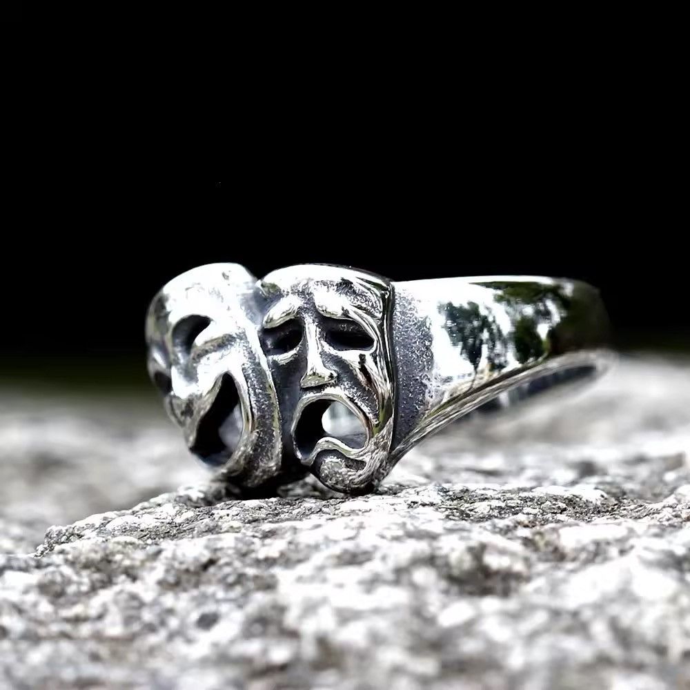Other Vintage Punk Cry and Smile Ring (Size 7-13) Size ONE SIZE - 2 Thumbnail