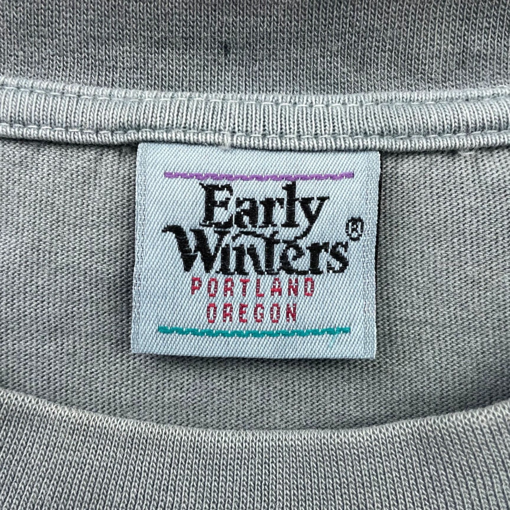 Vintage VTG Early Winters Men’s T-Shirt Gray 100% Organic Cotton Long Sleeve Crew Neck Embroidered Chest Large Mens Size US L / EU 52-54 / 3 - 3 Thumbnail